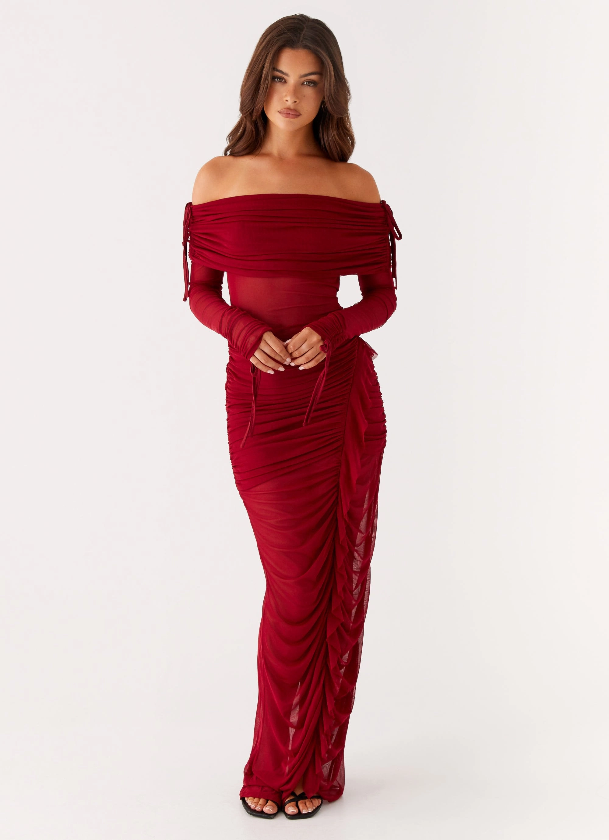 Festival Mood Teala Mesh Maxi Dress - Red