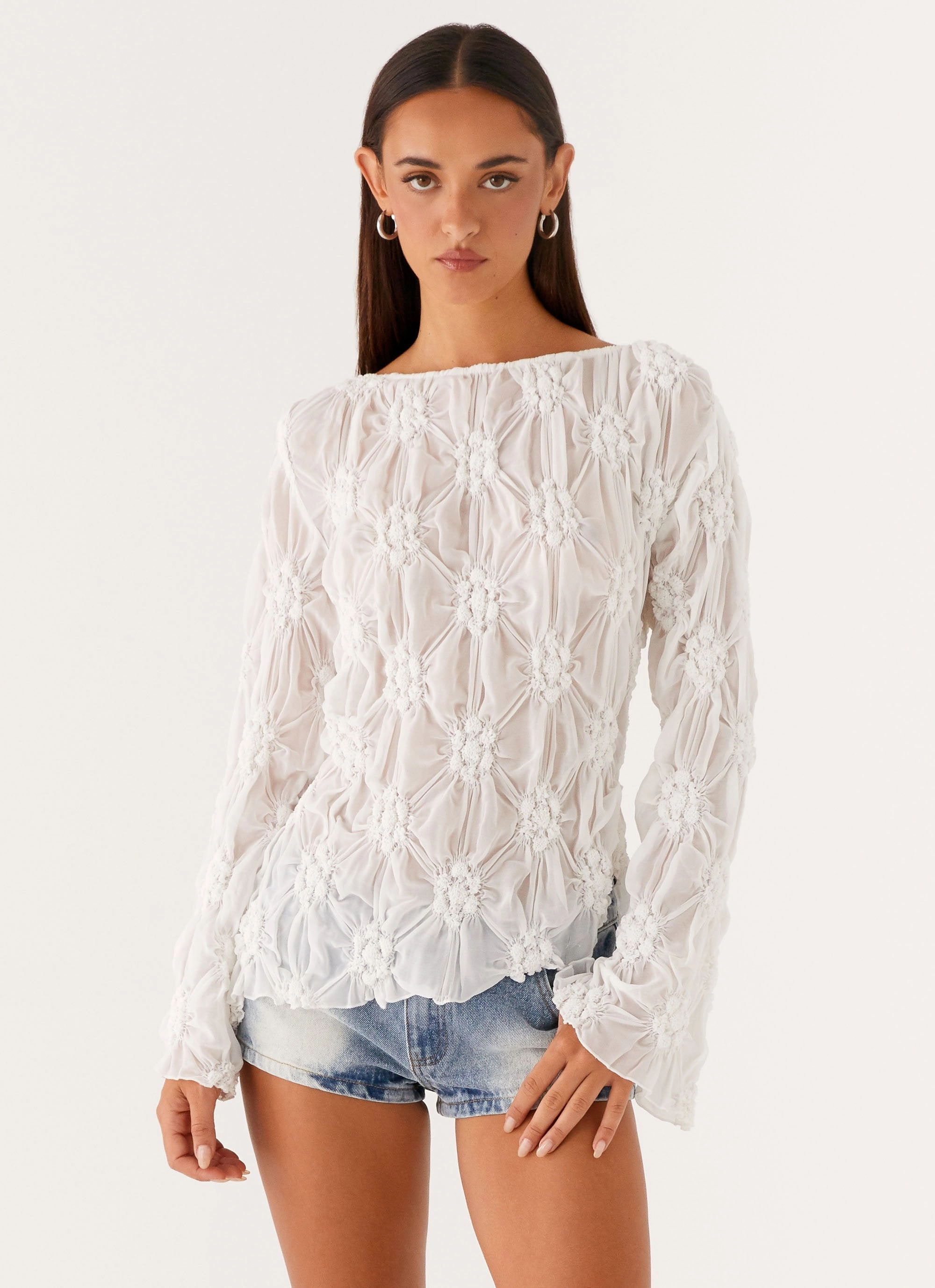 Mia Long Sleeve Top - Ivory UV Protective Layer