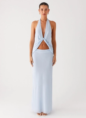 Nylon Cover Michaella Chiffon Maxi Skirt - Blue