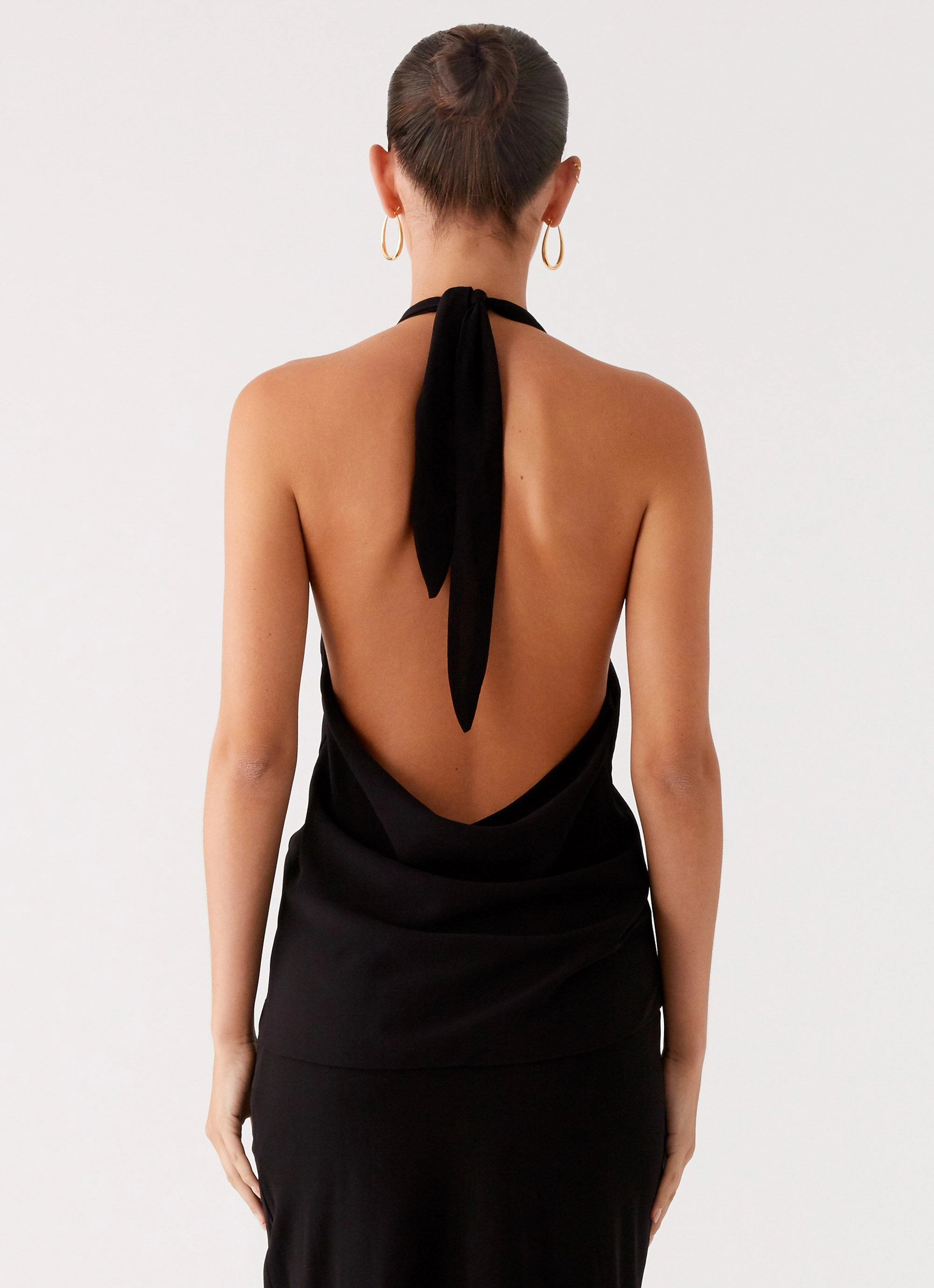 SoftTouch Michaella Chiffon Twist Top - Black