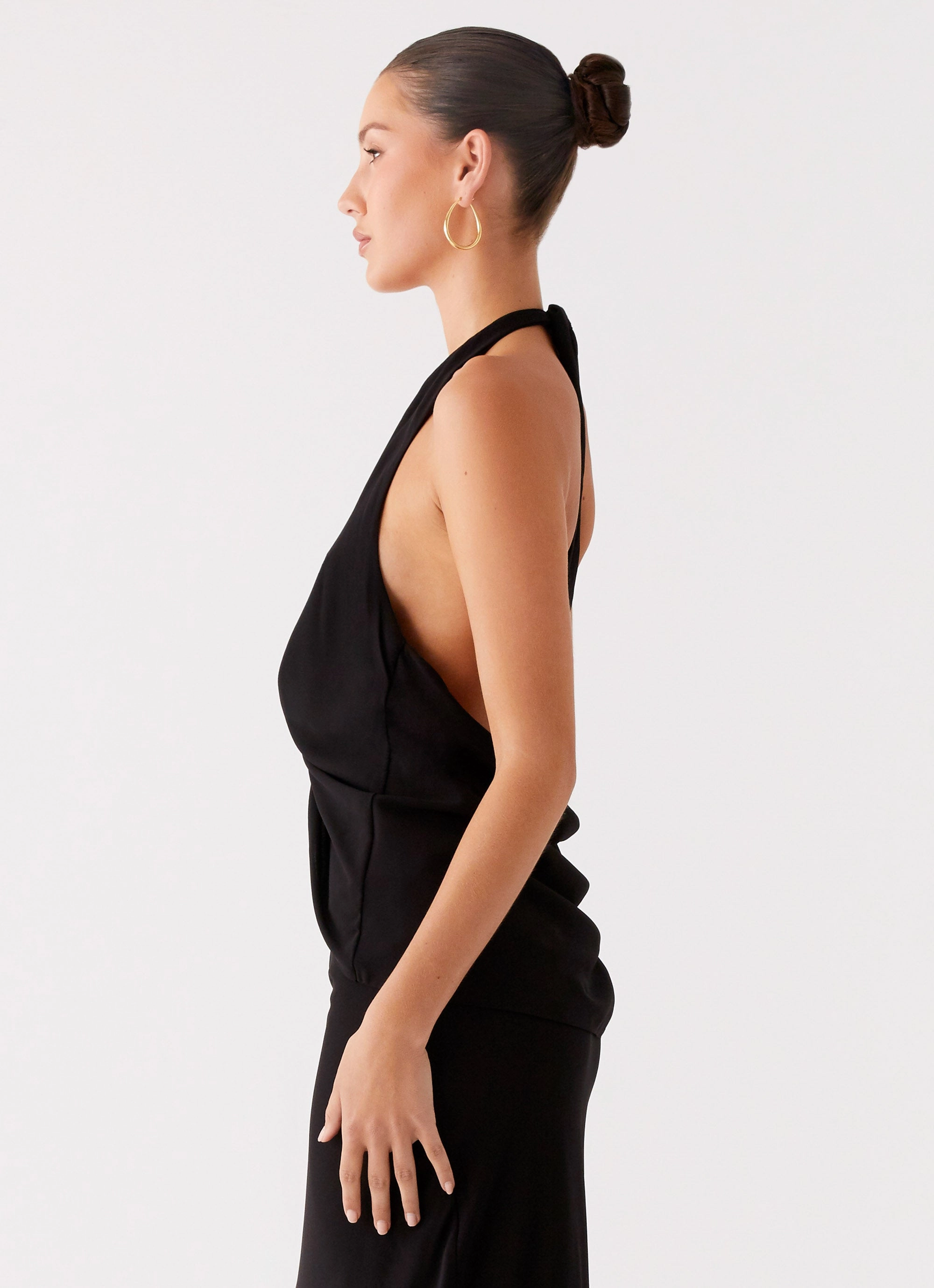 Reinforced Stress Points Michaella Chiffon Twist Top - Black