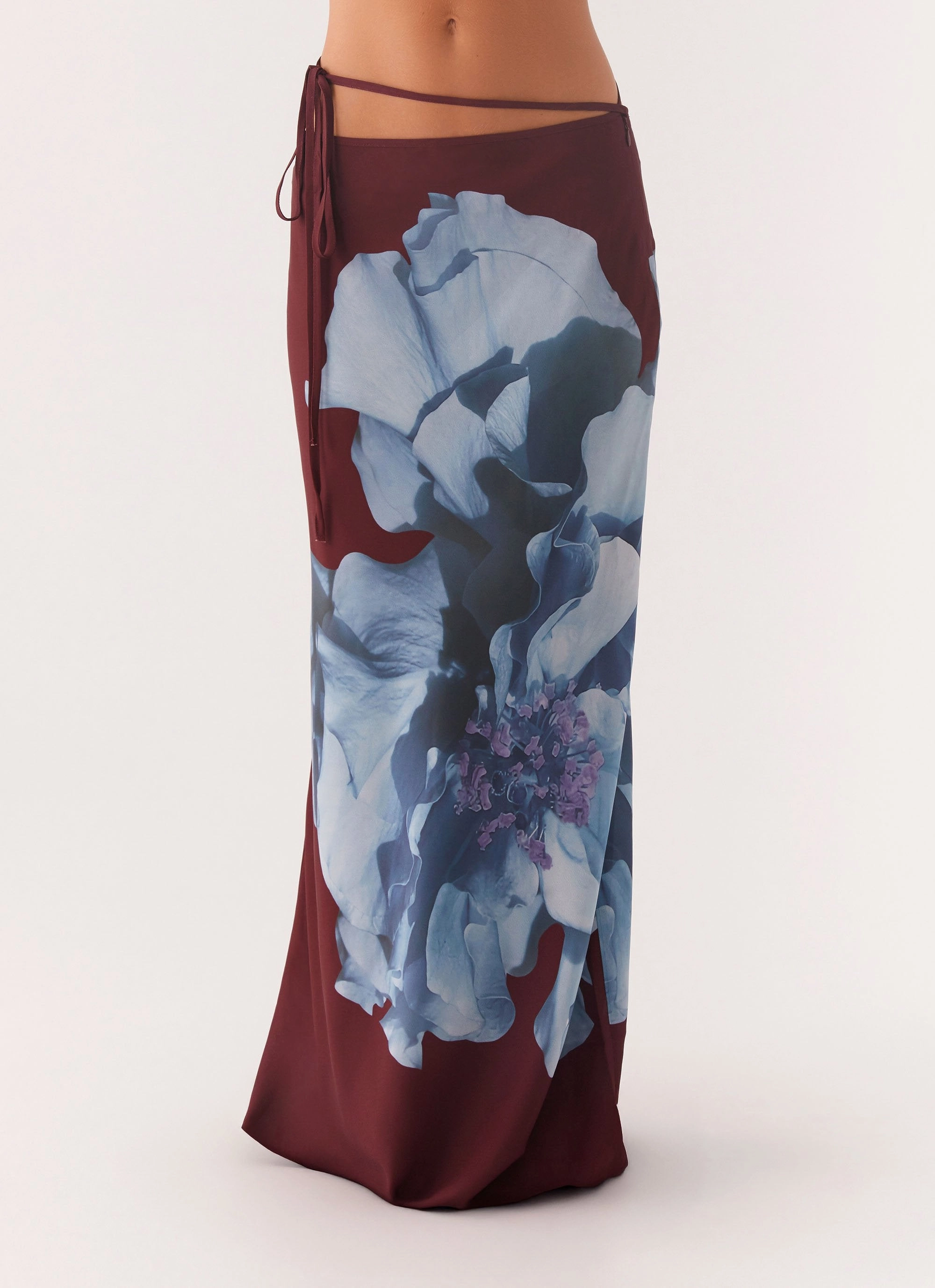 Michelle Maxi Skirt - Maroon Print Eco Friendly Material