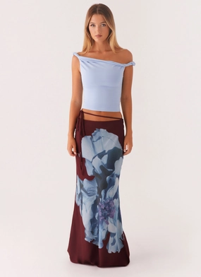 Michelle Maxi Skirt - Maroon Print Tear Resistant Design Chic Look