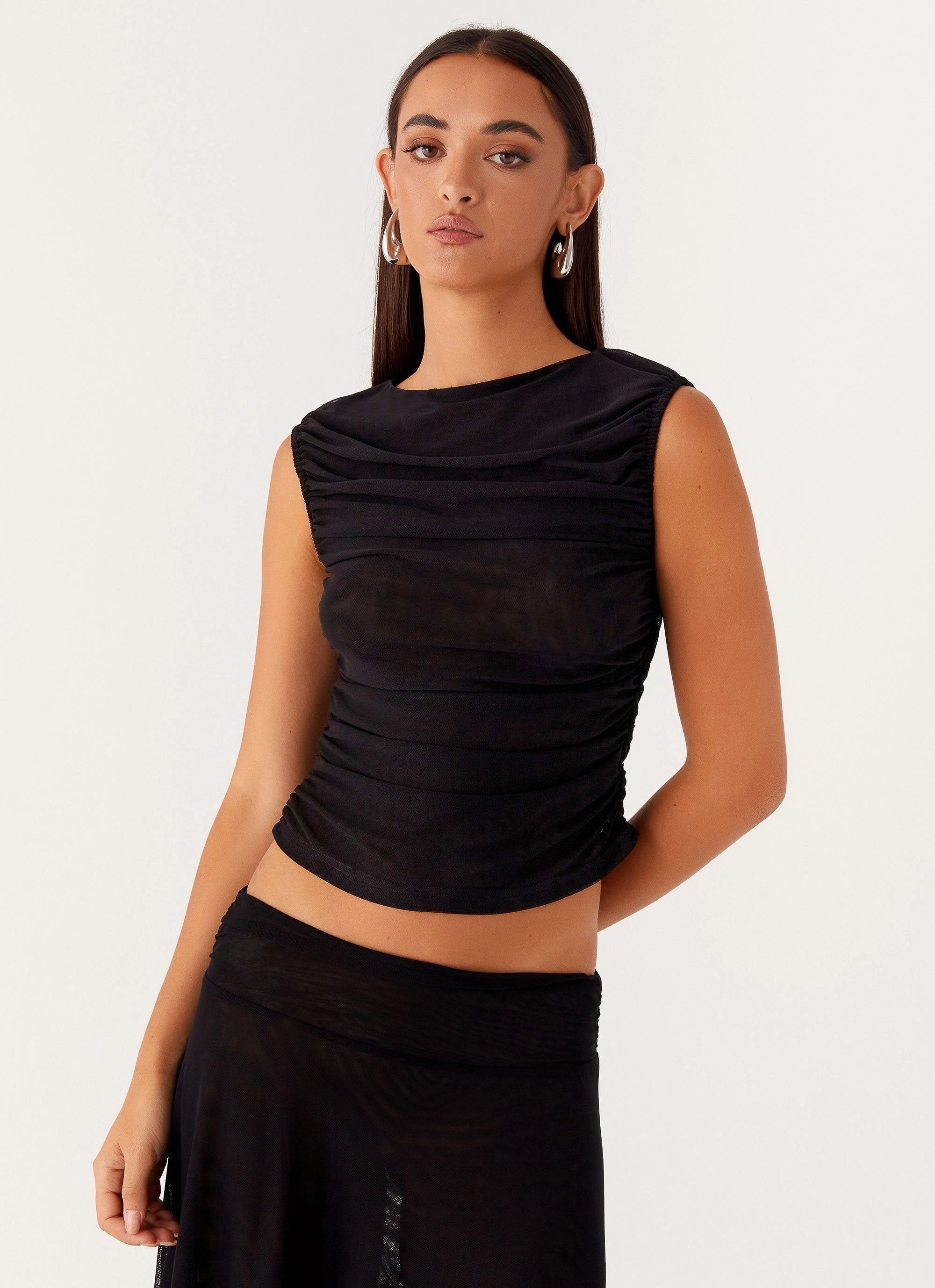 Reversible Layering Tech Summer Polo In The Atmosphere Mesh Top - Black