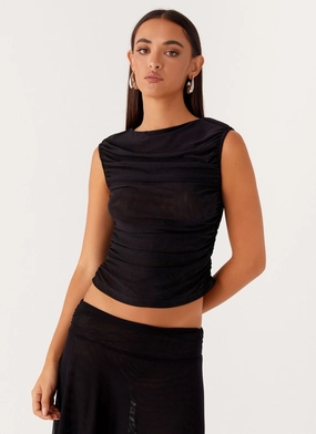 Reversible Layering Tech Summer Polo In The Atmosphere Mesh Top - Black