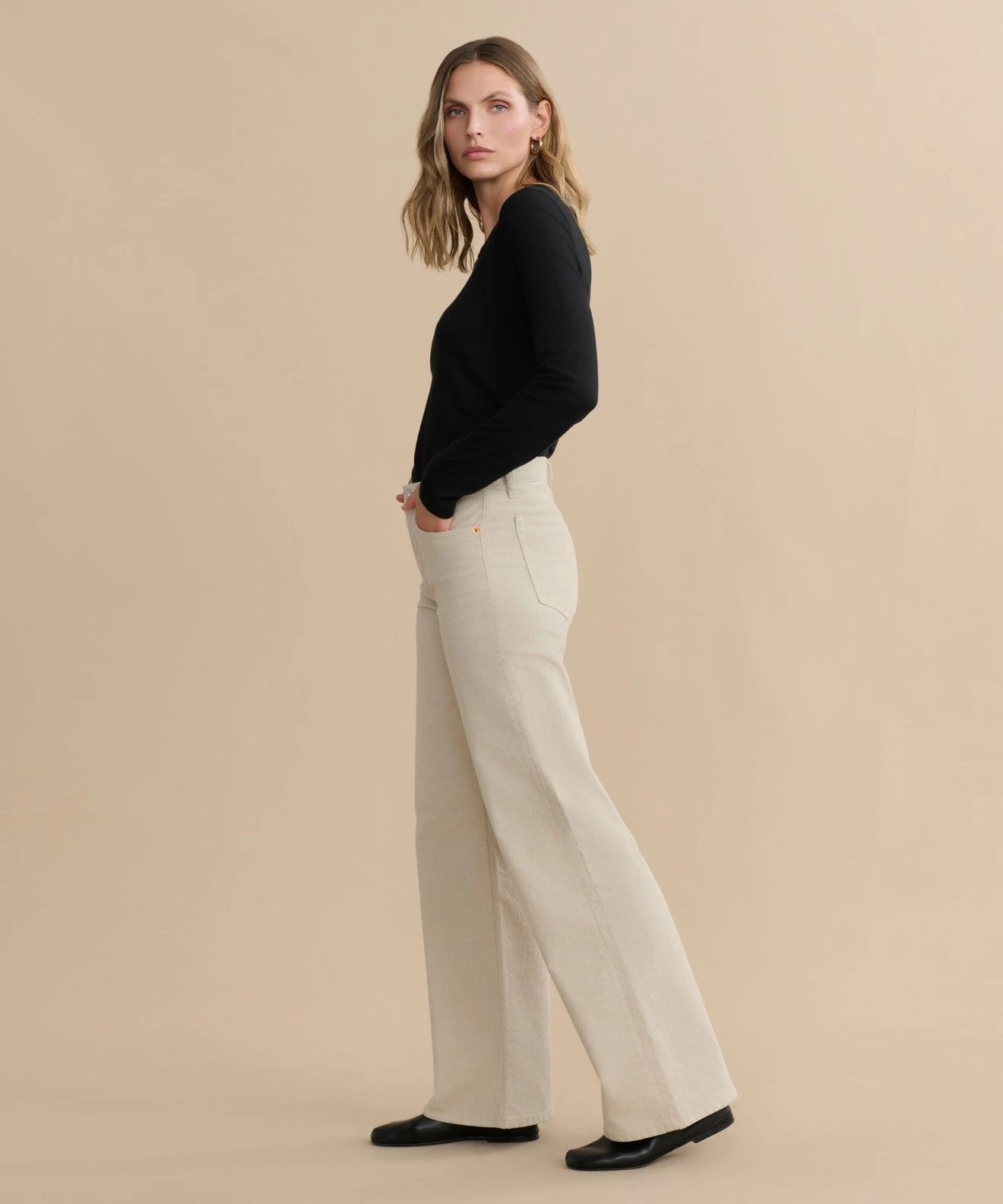Modular Attachment Mid Rise Wide Leg