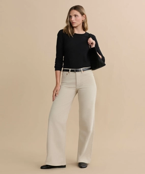 Non Binding Waist Mid Rise Wide Leg
