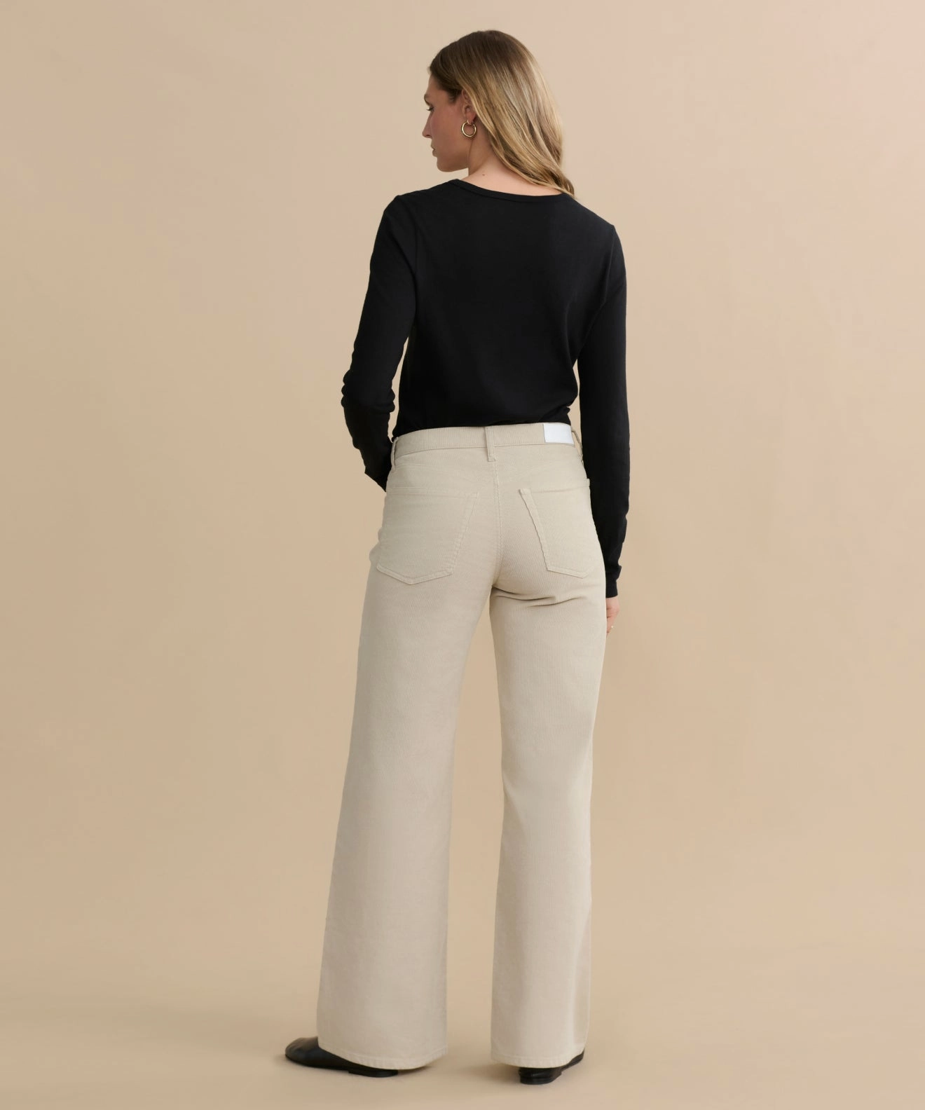 Breathable Design Mid Rise Wide Leg