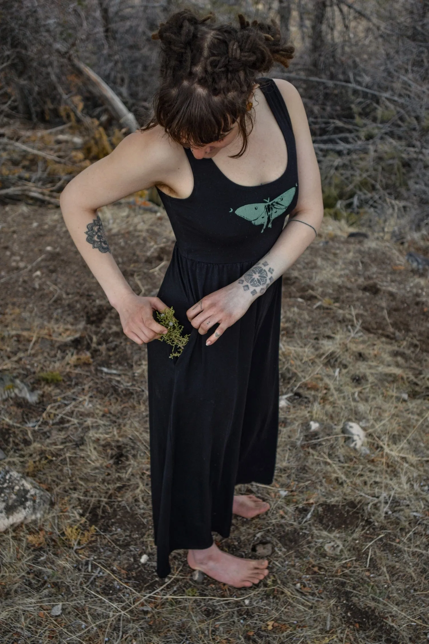 Midnight Luna Moth Yoga Jumpsuit