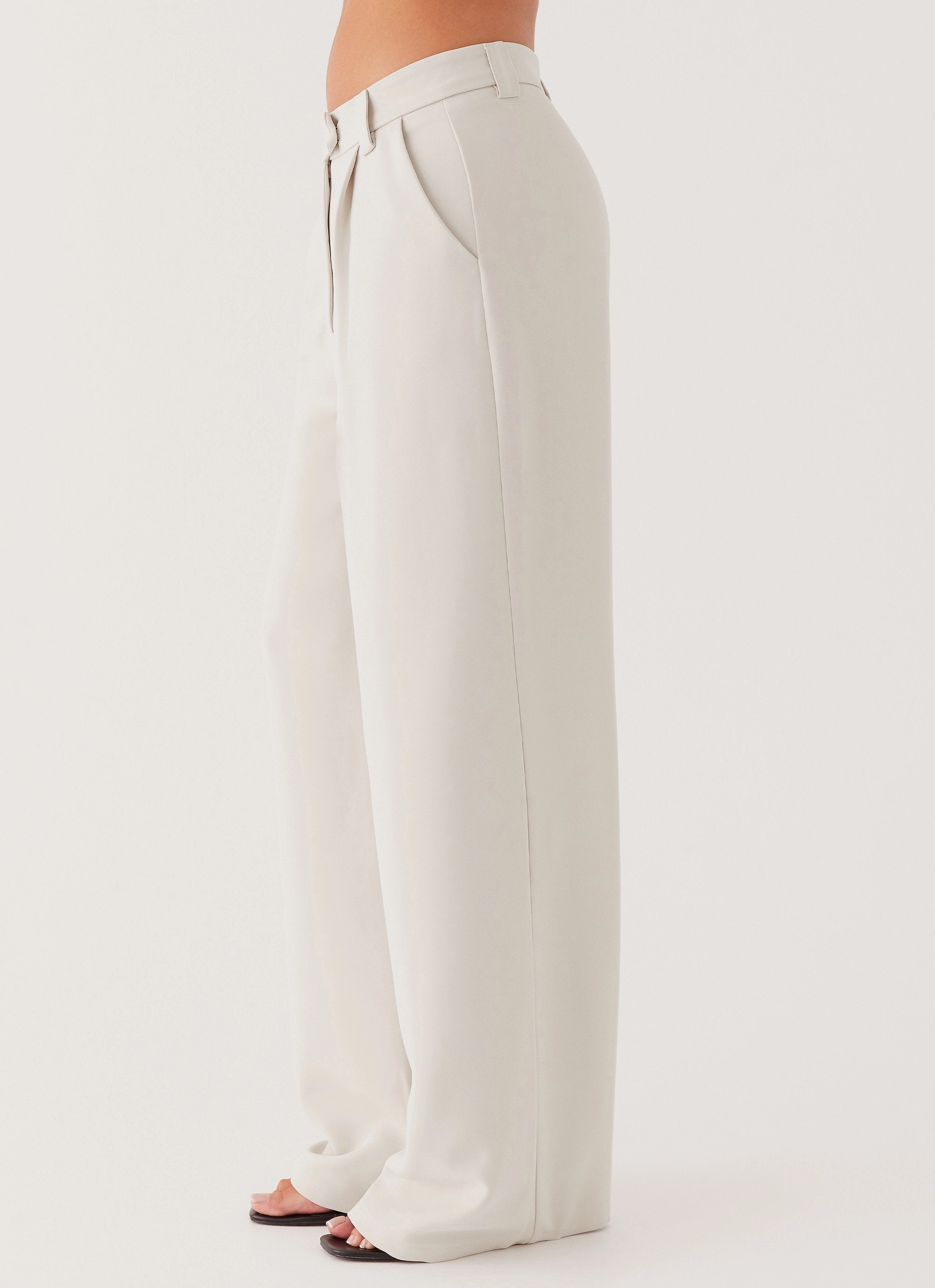 Flexible Waist LowProfileTopstitching Midnight City Suit Pants - Pebble