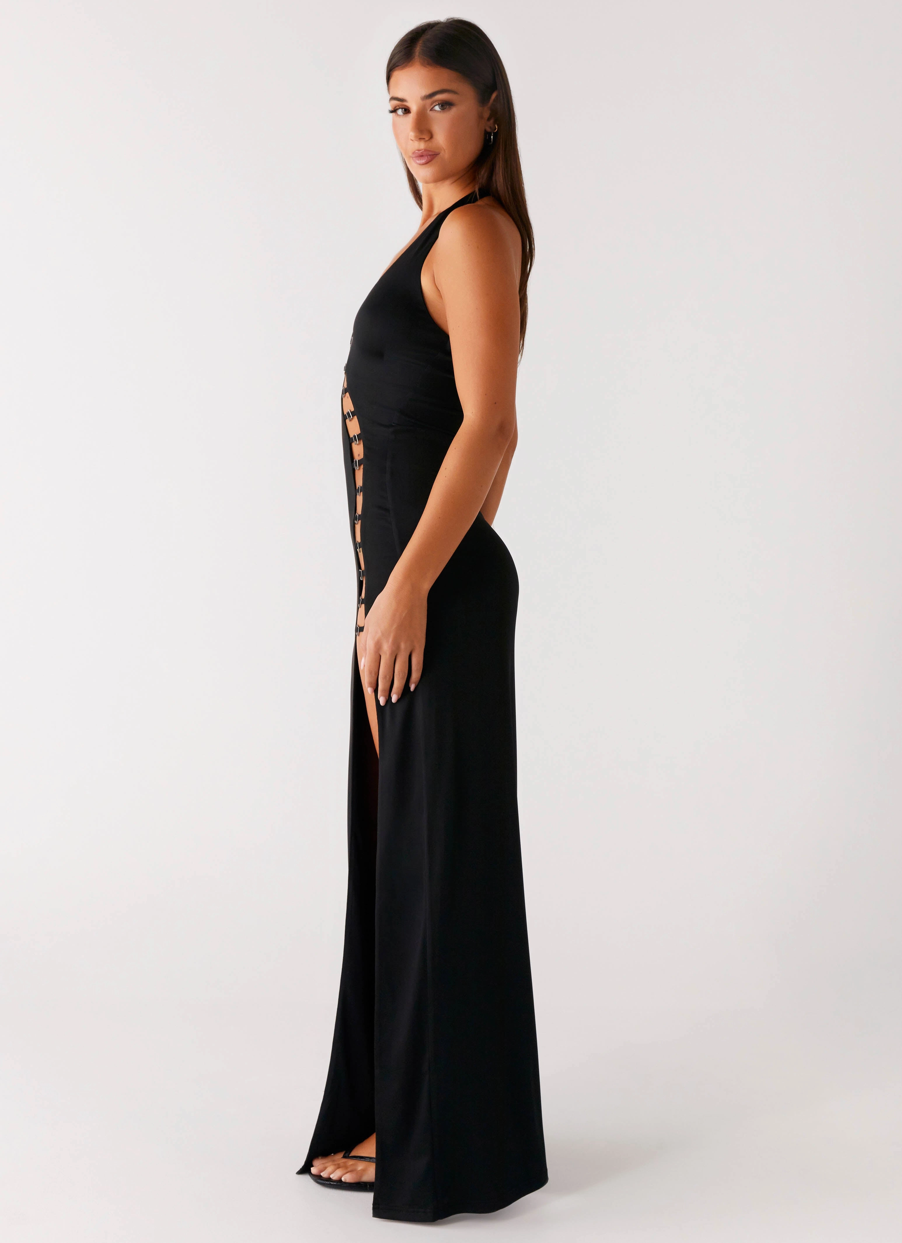 Midnight Dreams Maxi Dress - Black Lightweight Feel Minimalist-Trend