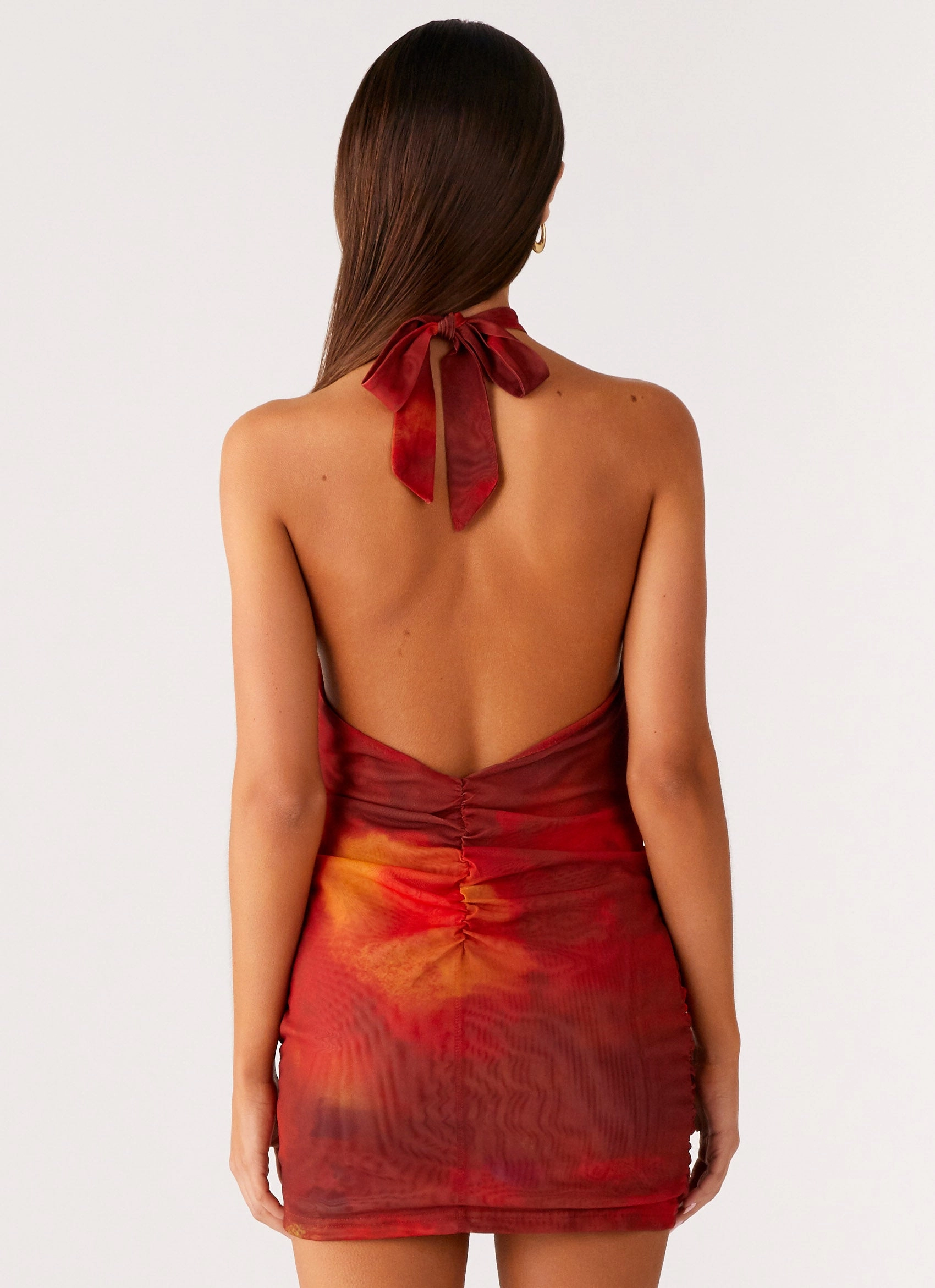 Midnight Ember Mini Dress - Scarlet Blur Jewel Tones Fit Base