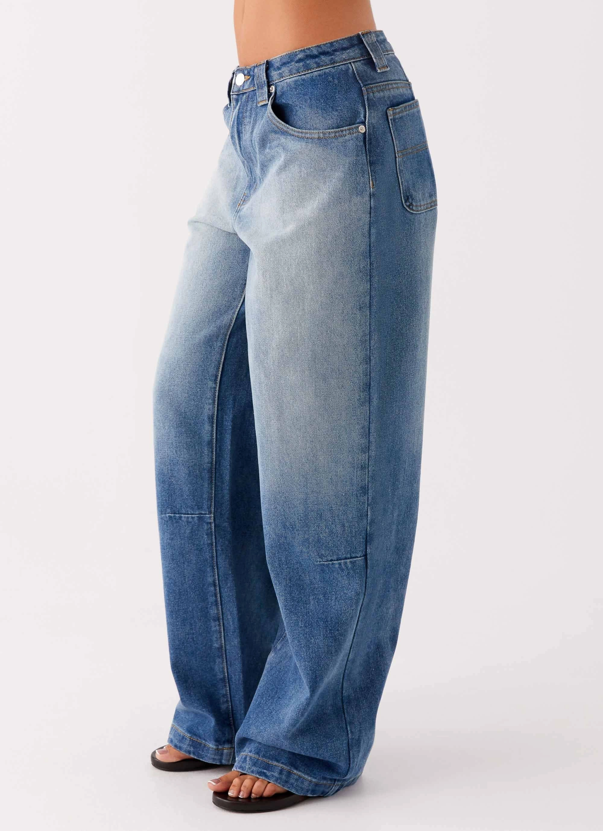 Midwest Low Rise Jeans - Powder Wash Blue Hidden Pocket System