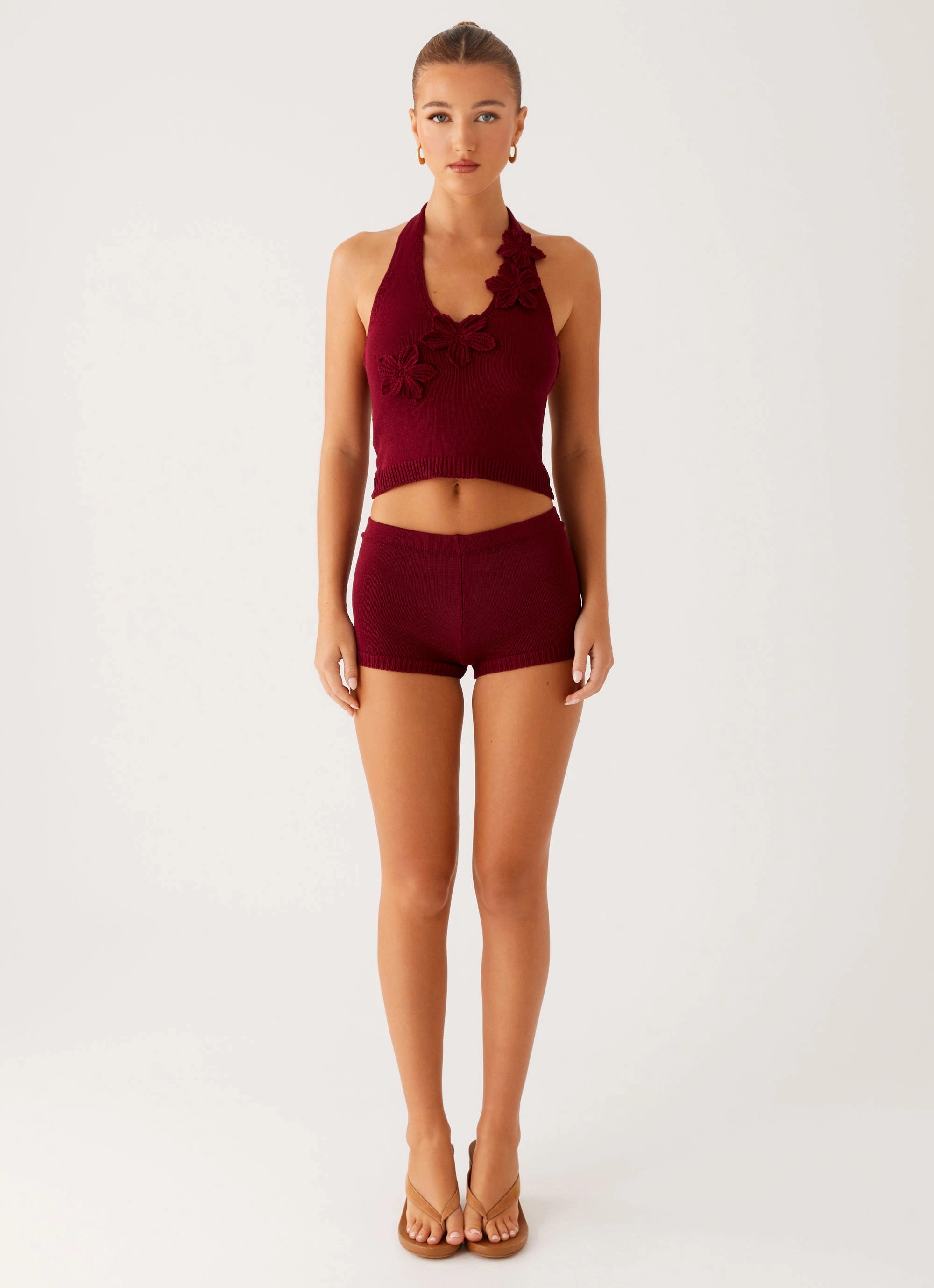 Comfy Look Miffy Mini Shorts - Maroon