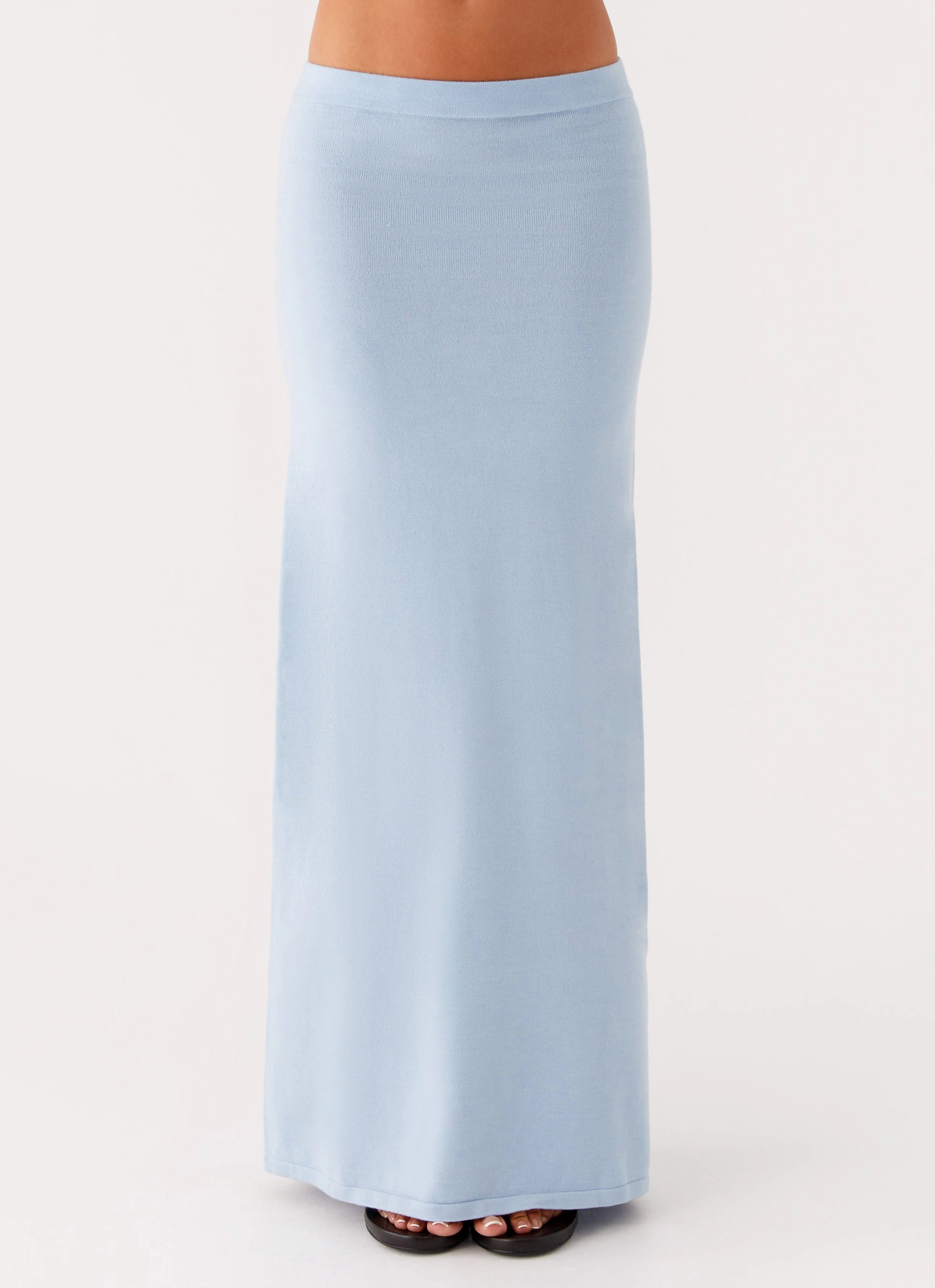 Anastasia Knit Maxi Skirt - Blue Easy Stretch Fit Slim Wear Design
