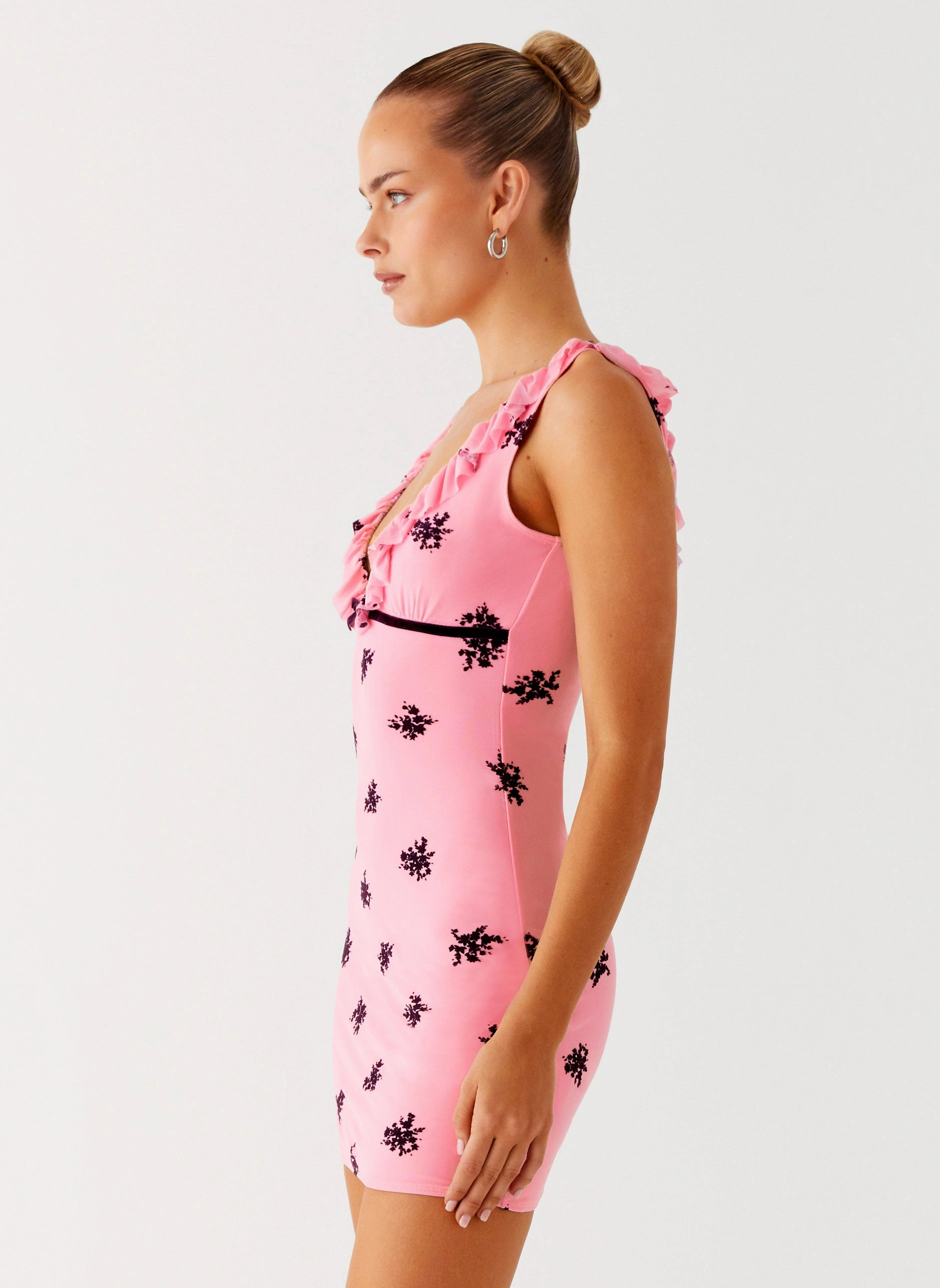 Milena Cami Mini Dress - Pink Refined Feel Ruffle-Detail