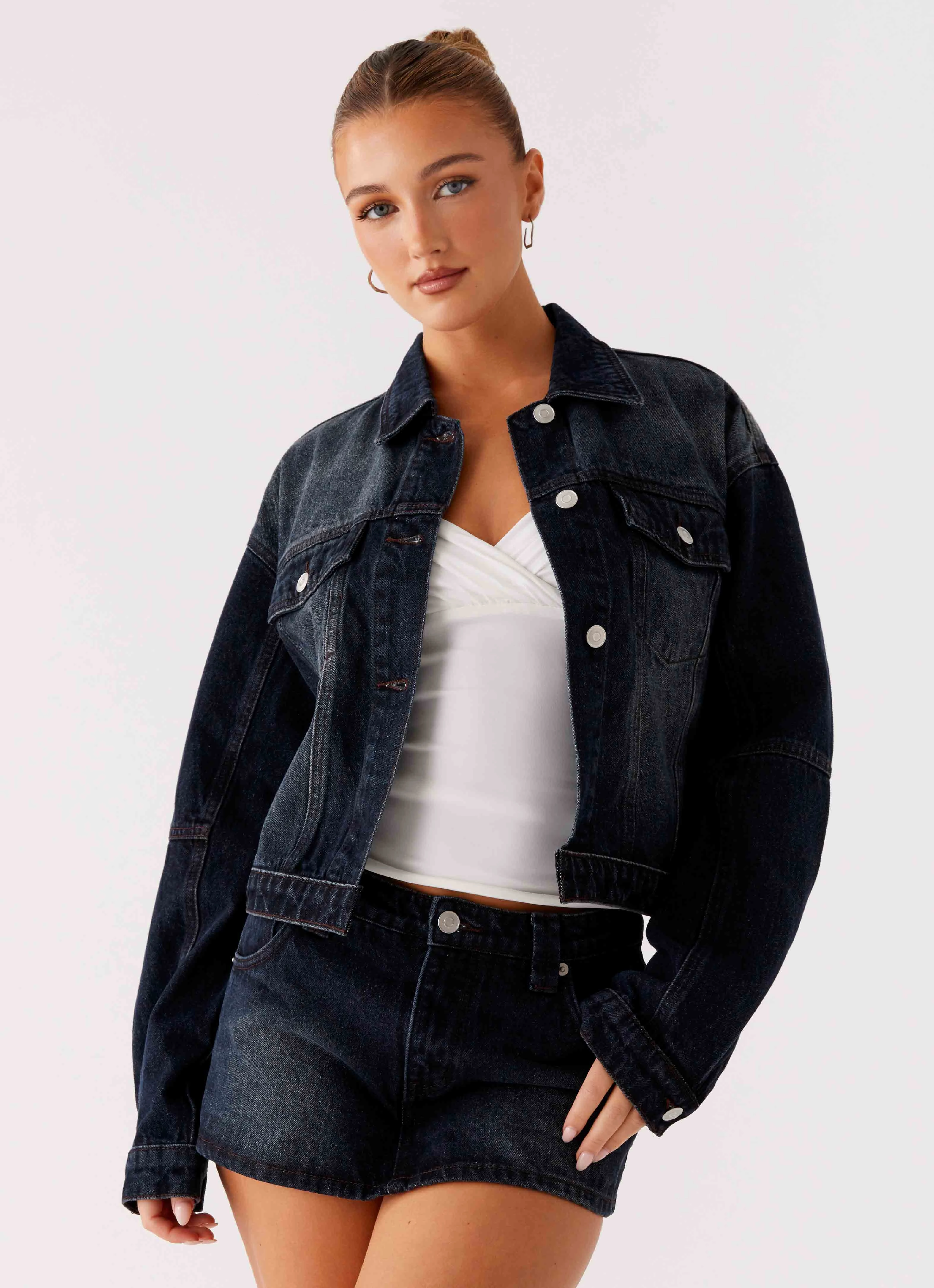 Lightweight Design Tropics Denim Jacket - Washed Dark Blue