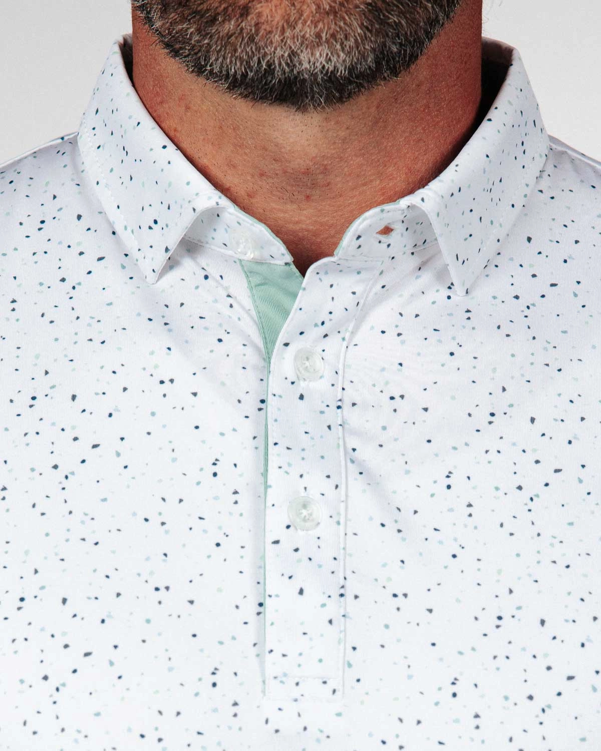 Teal Confetti Classic Polo Stretchable Knit
