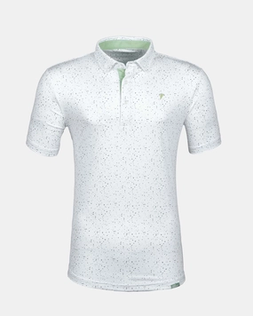 Double Faced Jersey Knit Teal Confetti Classic Polo