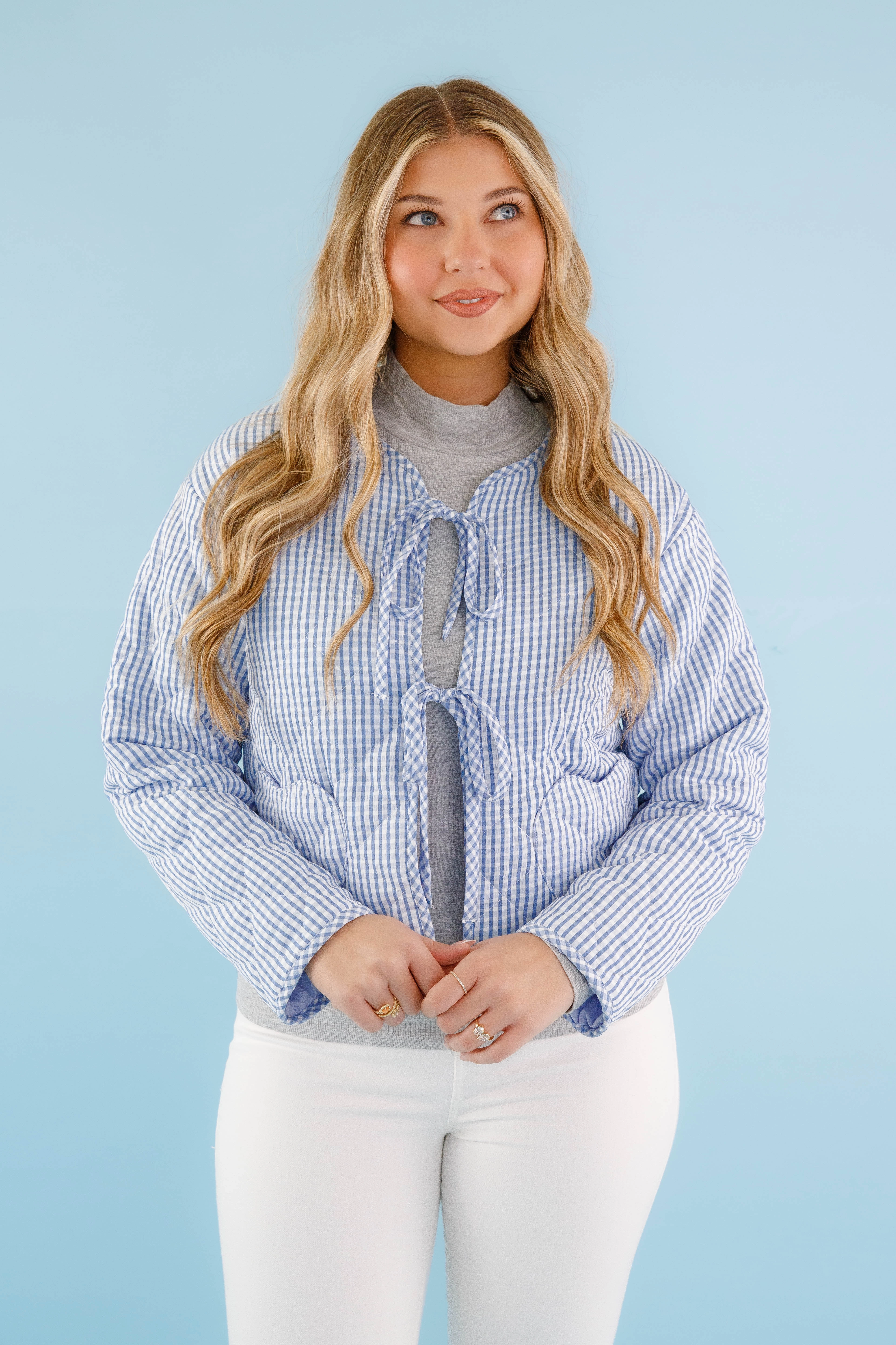 Durable Overlock Stitch A Charming Sense Gingham Jacket