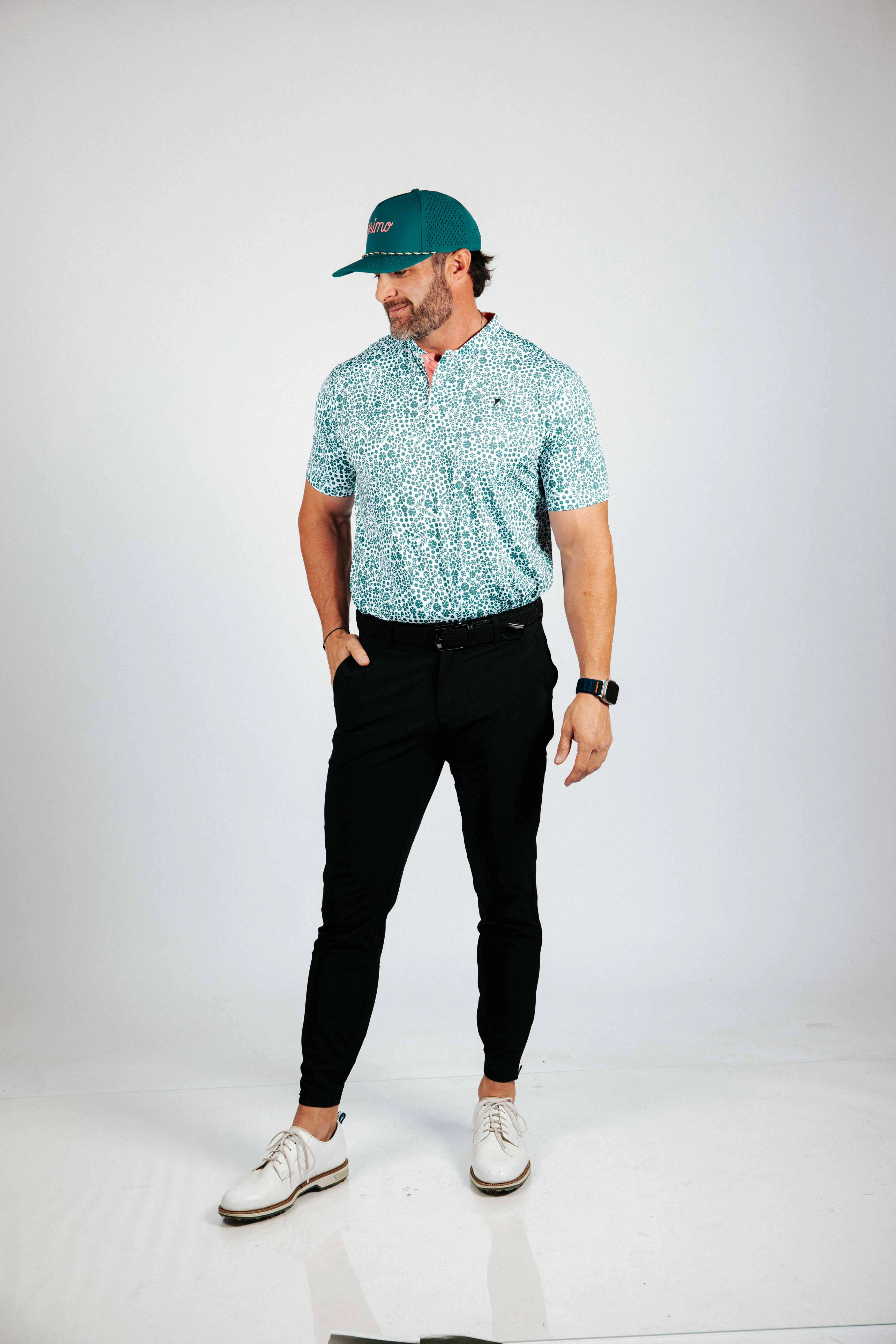 Elasticated Hem Multi Pocket Configuration Microfloral Blade Polo