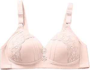 Minimizer Bras for Women Full Coverage Wireless Bras Push Up Sleep Everyday Bralette Lifting Lace Bra for Heavy Breast