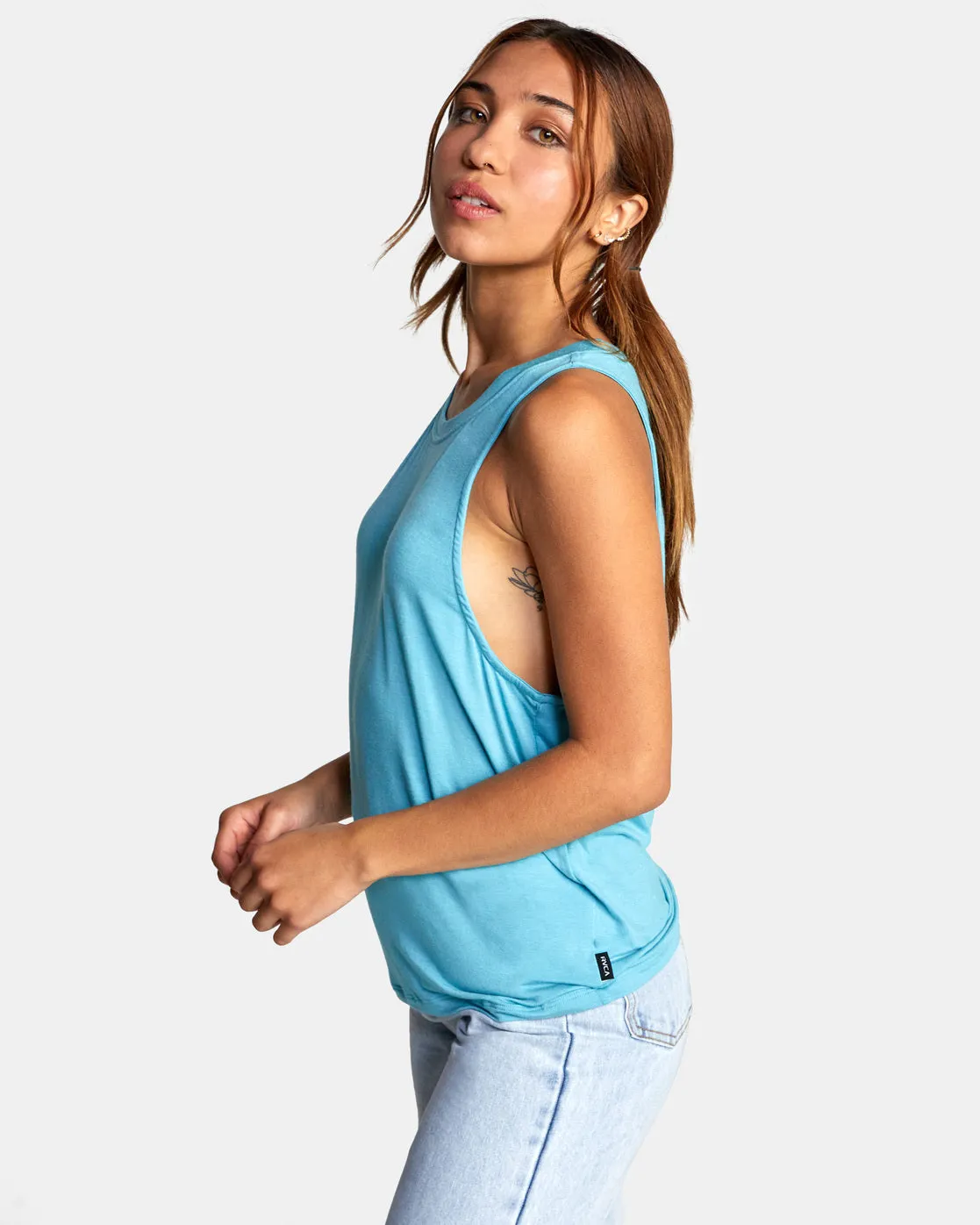 Minted Moto Tank Top - Blue Crest