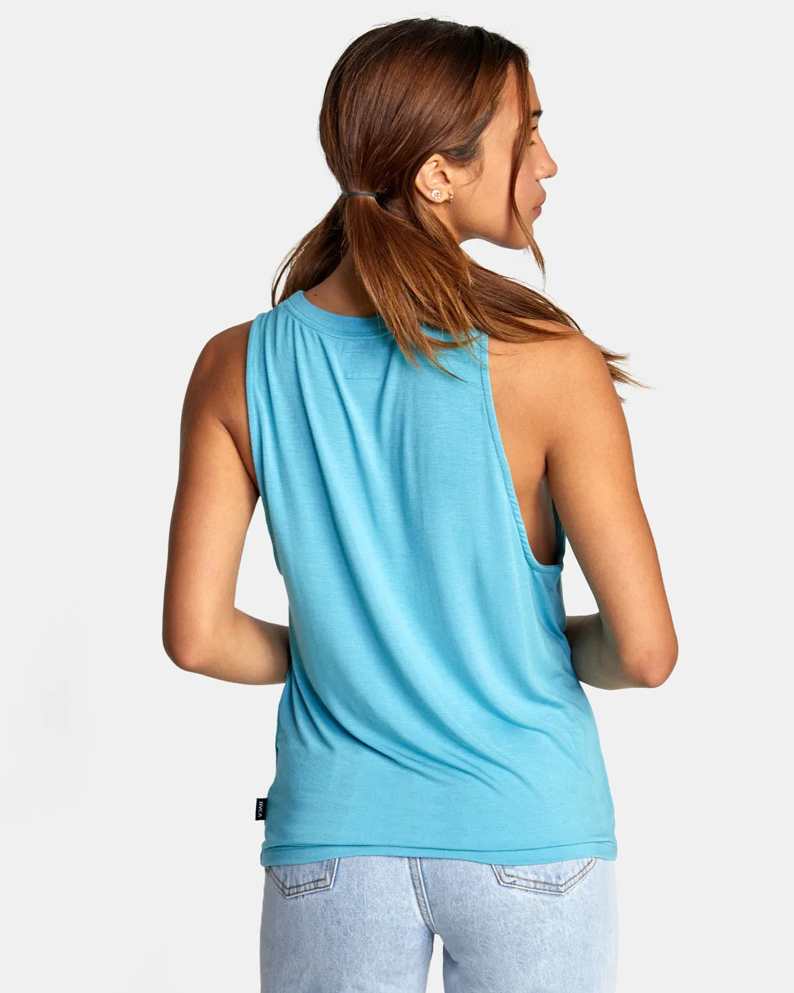 Minted Moto Tank Top - Blue Crest