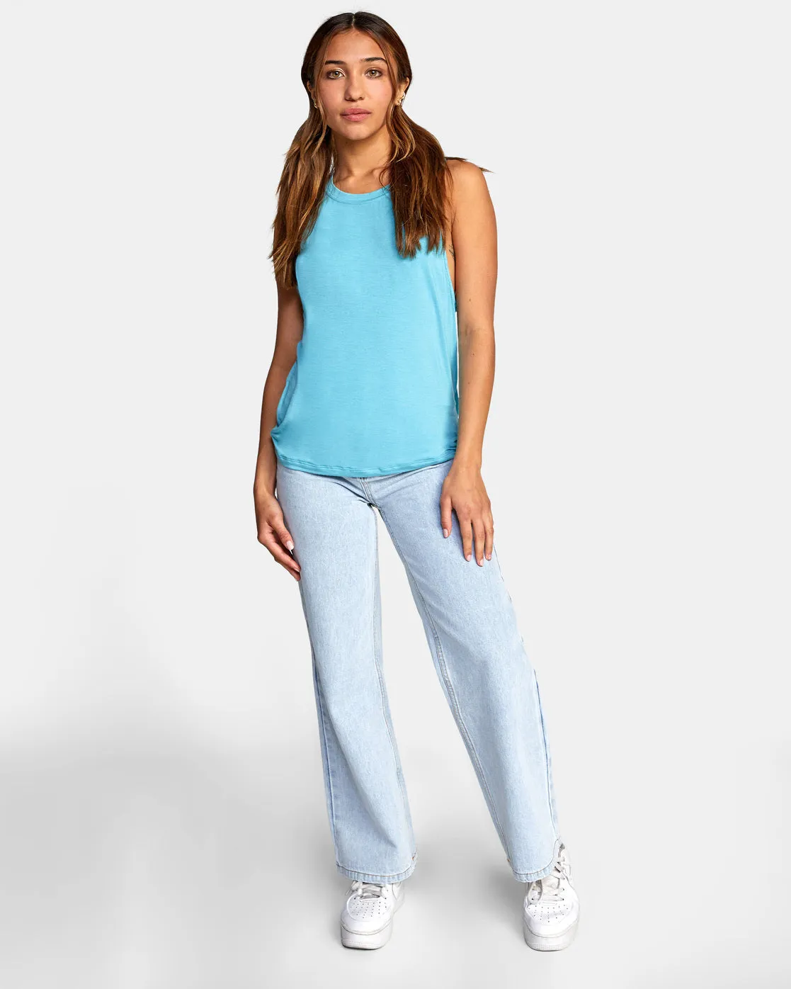 Minted Moto Tank Top - Blue Crest