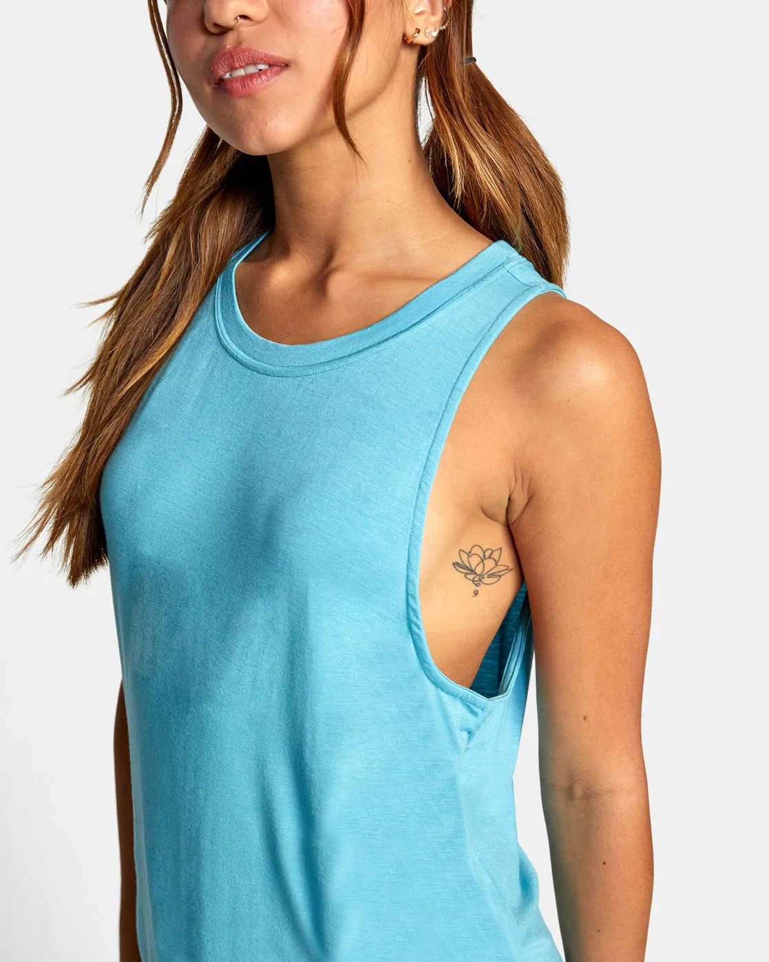 Minted Moto Tank Top - Blue Crest