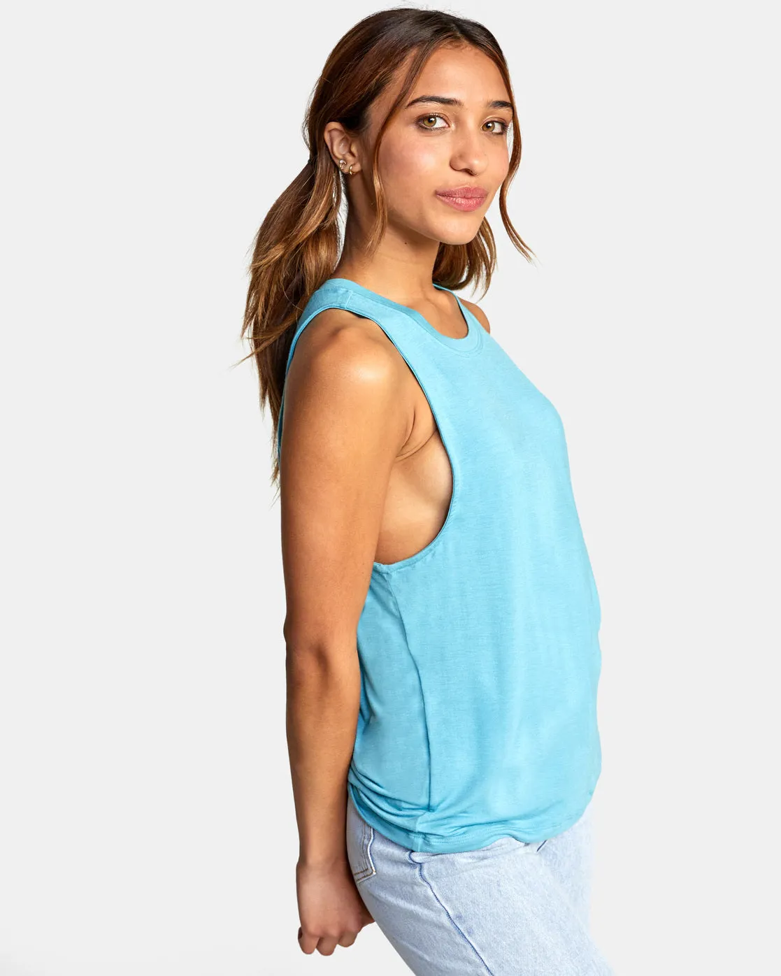 Minted Moto Tank Top - Blue Crest
