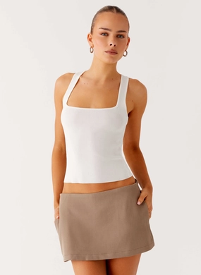 Comfort Layer Wear Non-Binding Fit Mirna Micro Skort - Taupe Marle