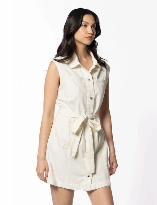 Cozy Layers Sanctuary Ila Denim Dress Bleached White