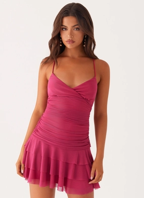 Emily Mini Dress - Fuchsia Essential Piece