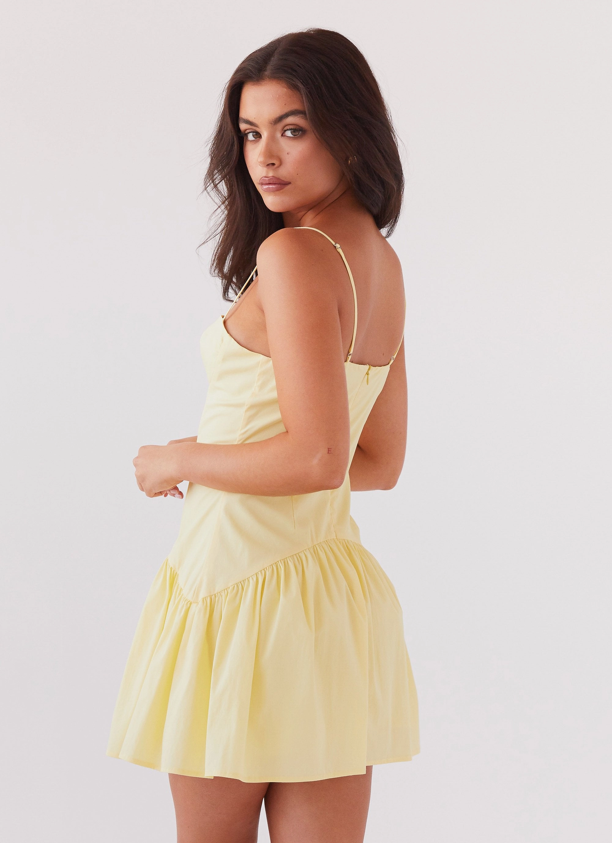 Endless Summer Mini Dress - Canary High-Neck Cloud Light