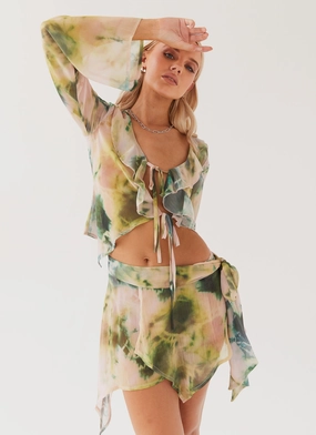 Sariah Tie Mini Skirt - Rainforest AdjustableHood