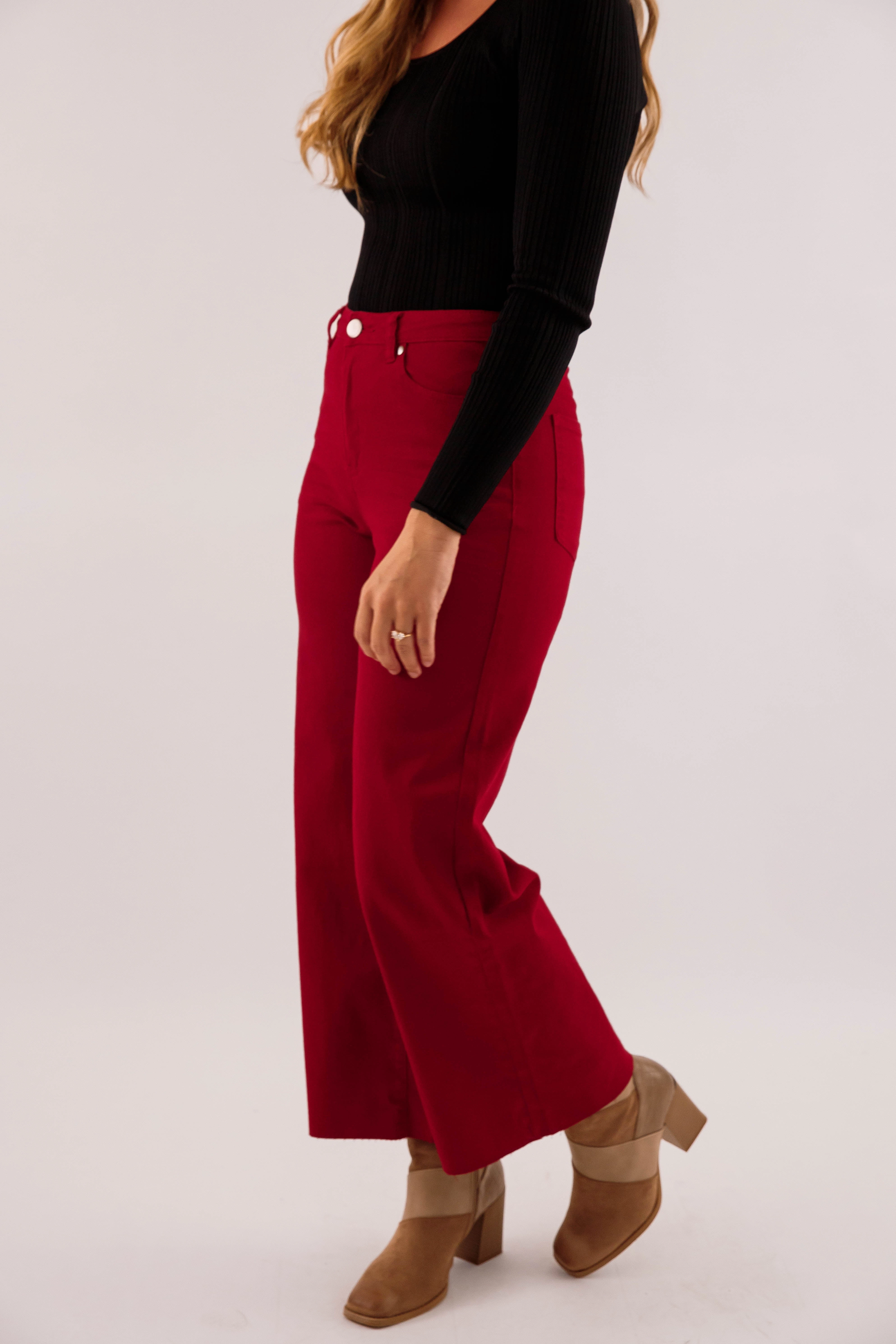 In Deep Thought Denim-Wine Low Profile Waistband