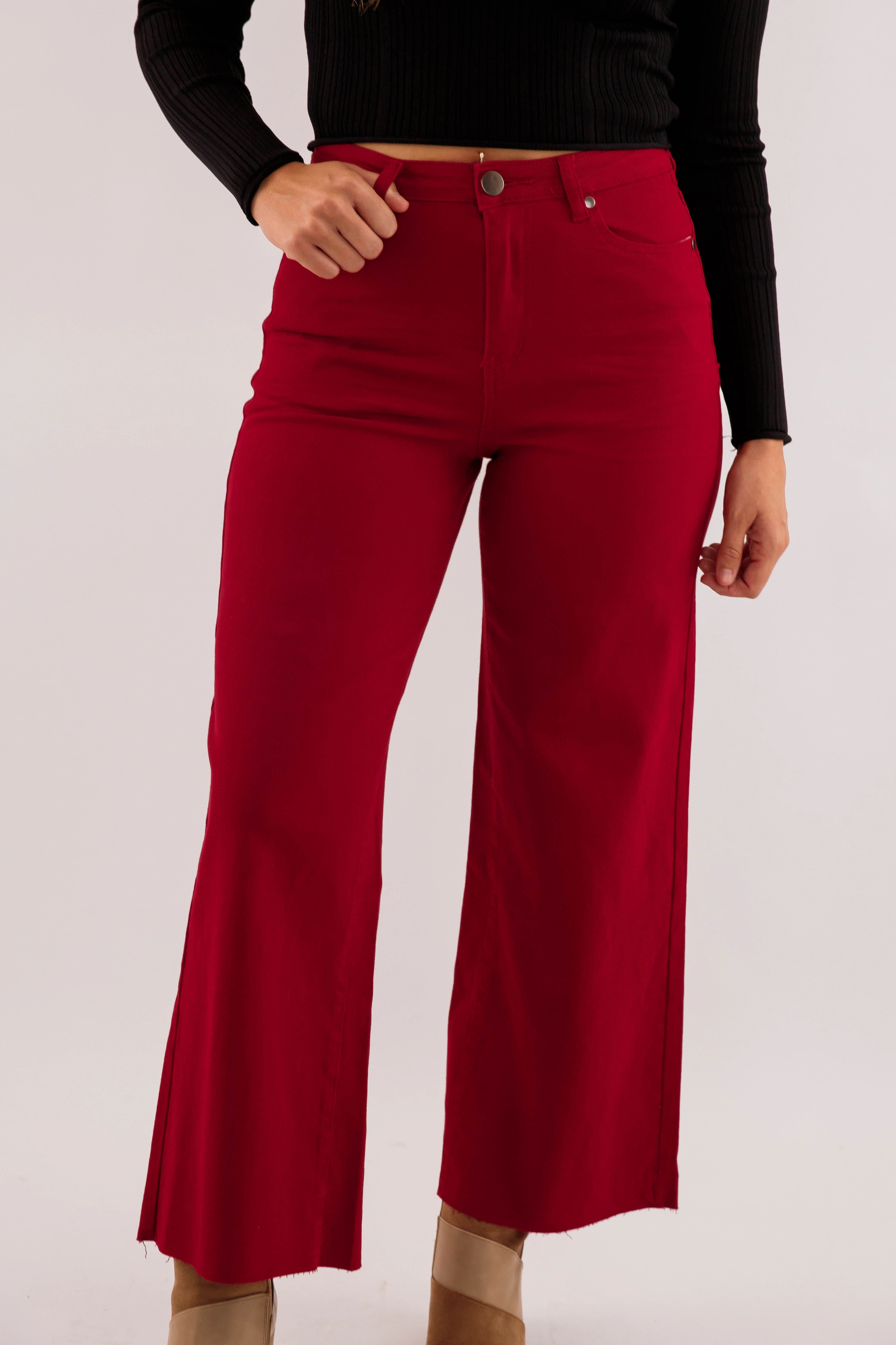 Mid Rise Workout-ready In Deep Thought Denim-Wine