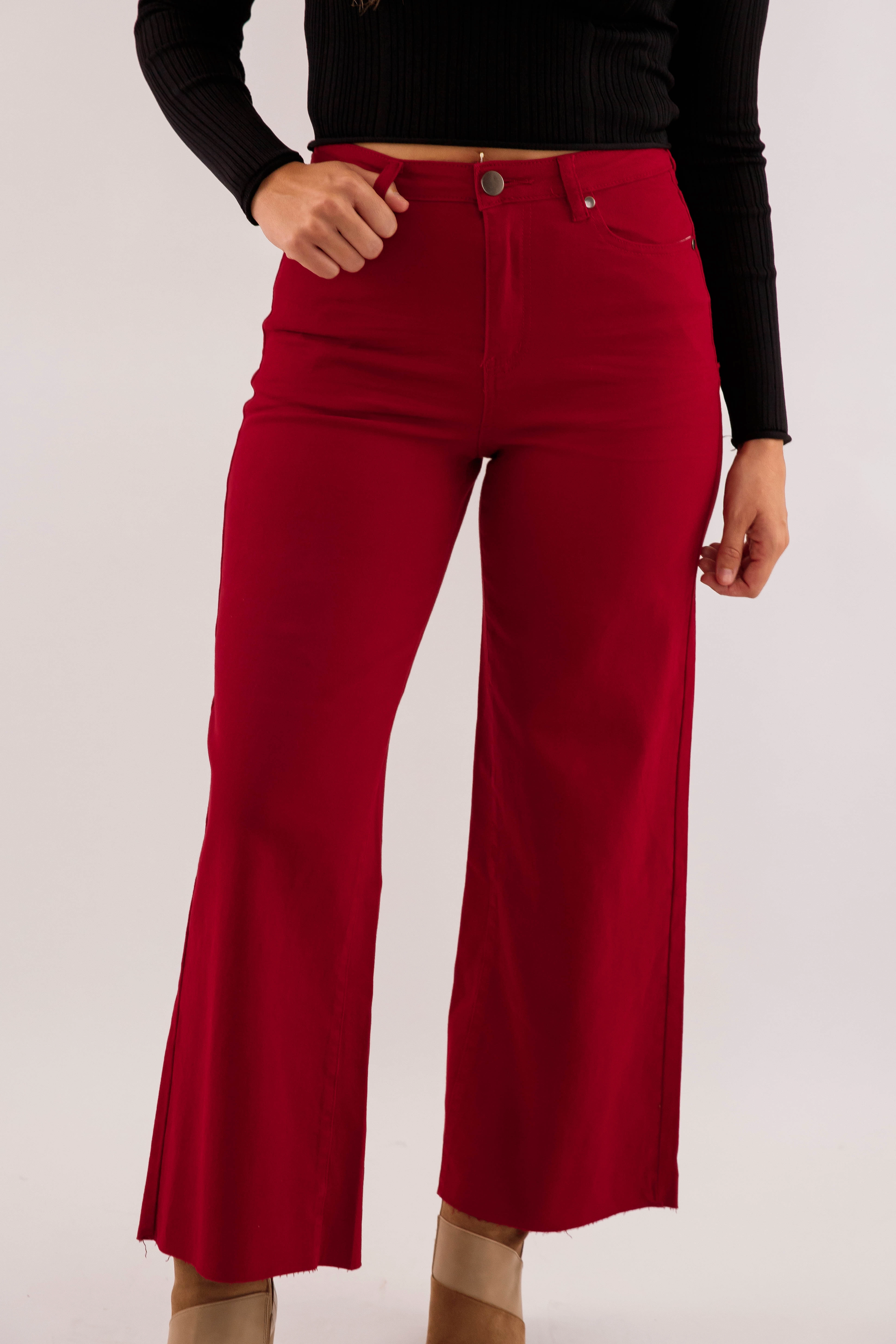 In Deep Thought Denim-Wine Chilly Comfort