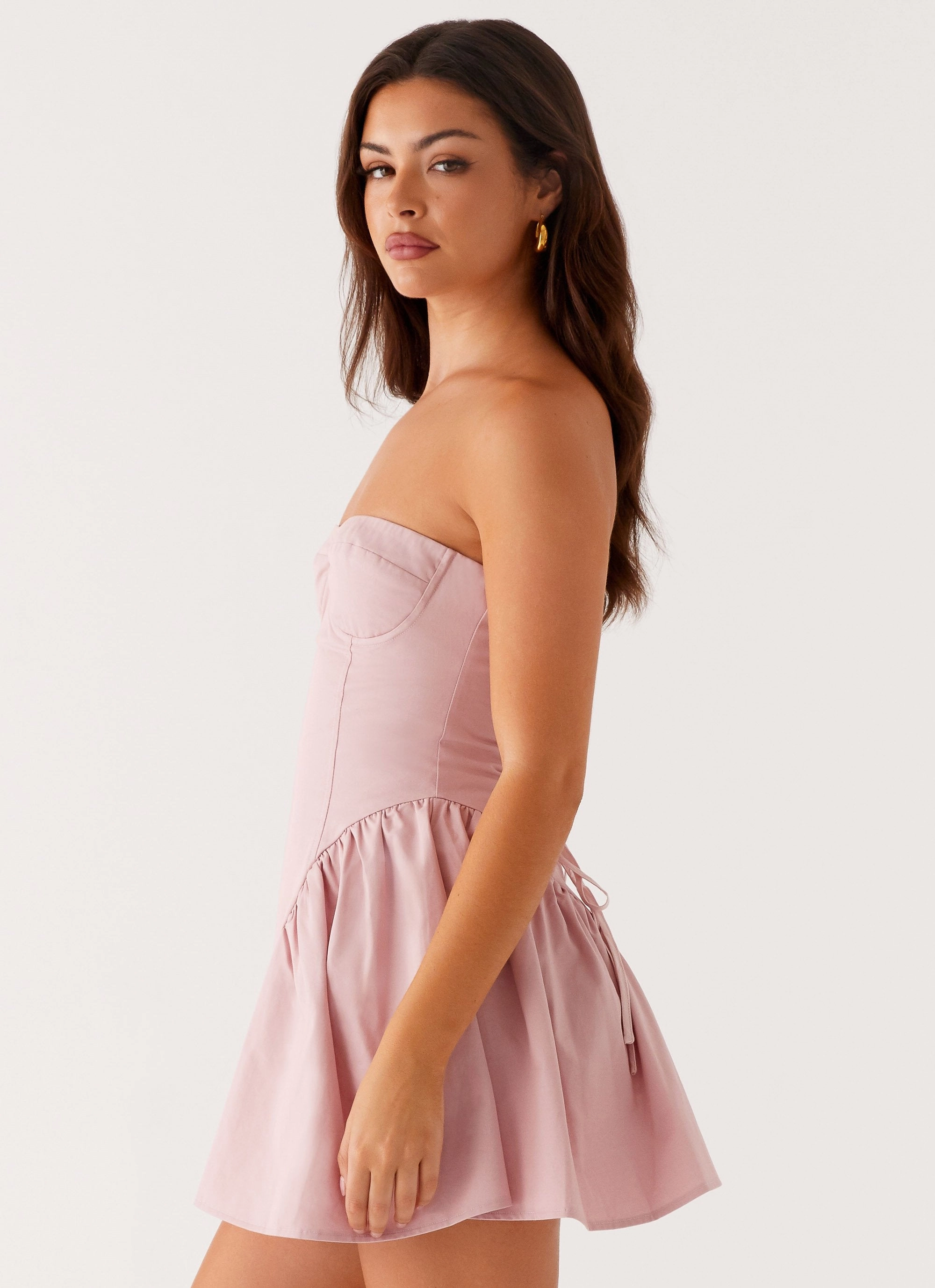 Classic Waistband Gentle Flow Charlotte Mini Dress - Pink