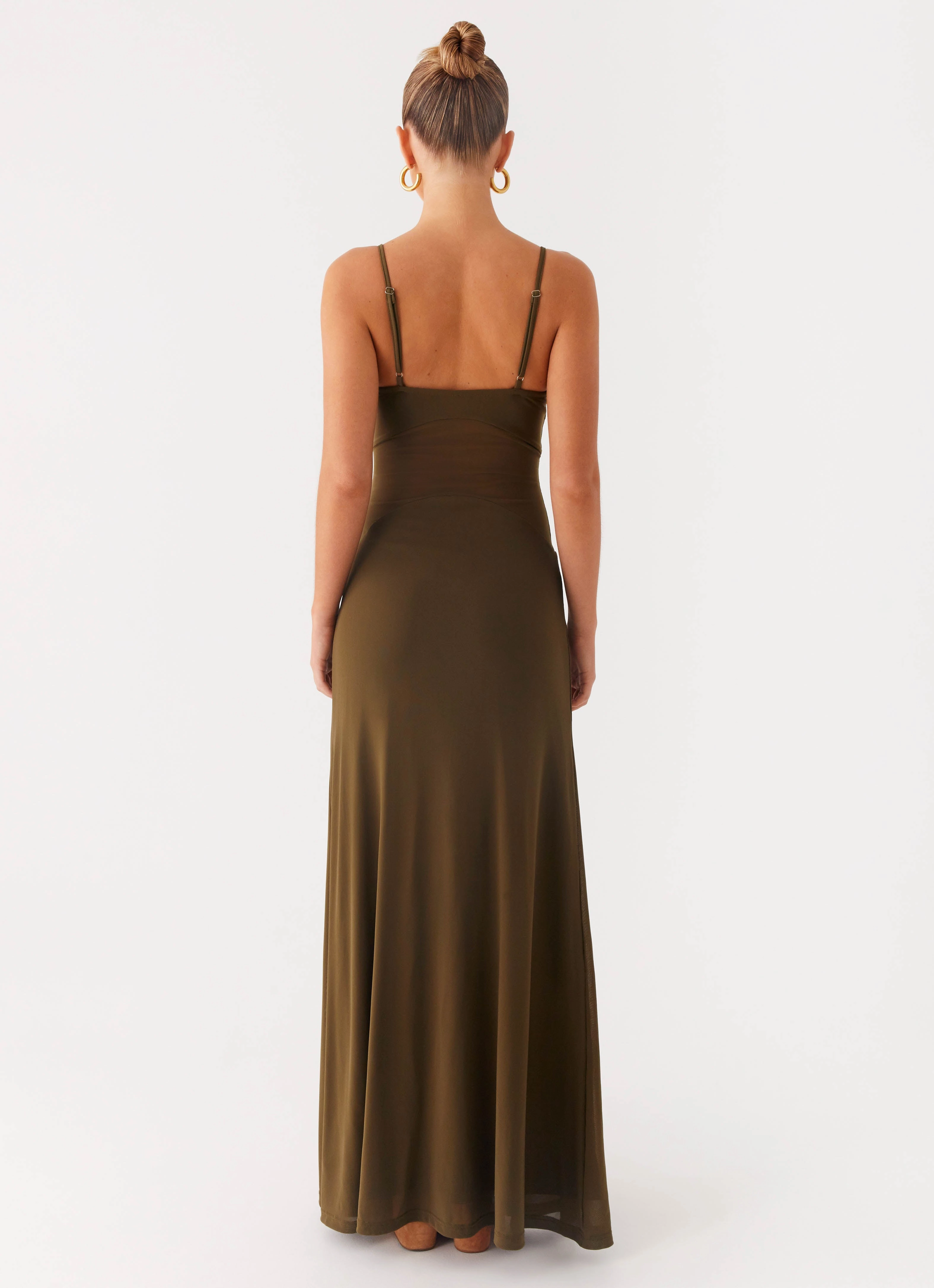 Starfall Maxi Dress - Khaki Sleek Comfort