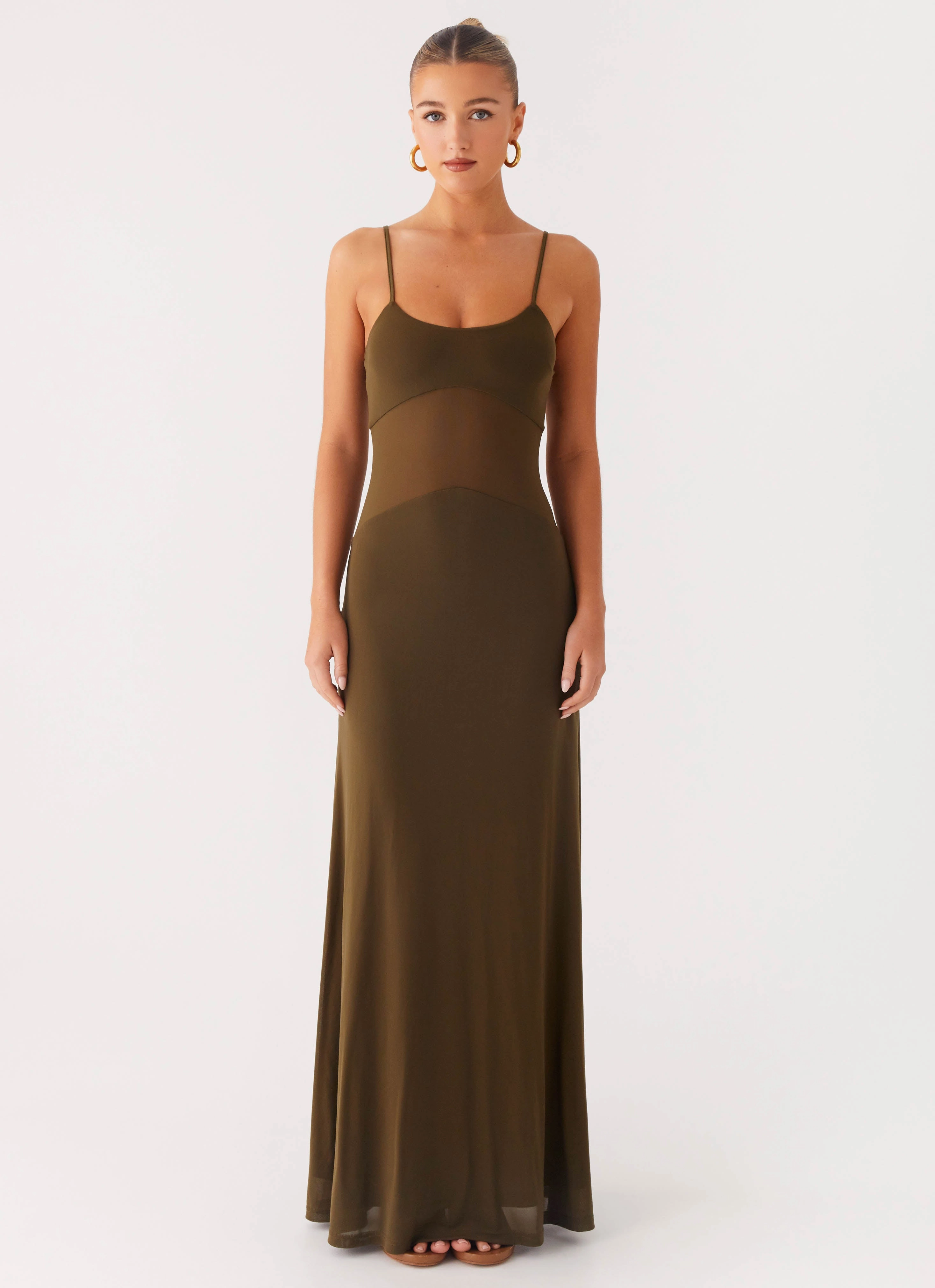 All Gender Fit cut out Starfall Maxi Dress - Khaki