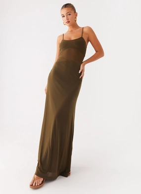 Starfall Maxi Dress - Khaki AntiFrayEdging