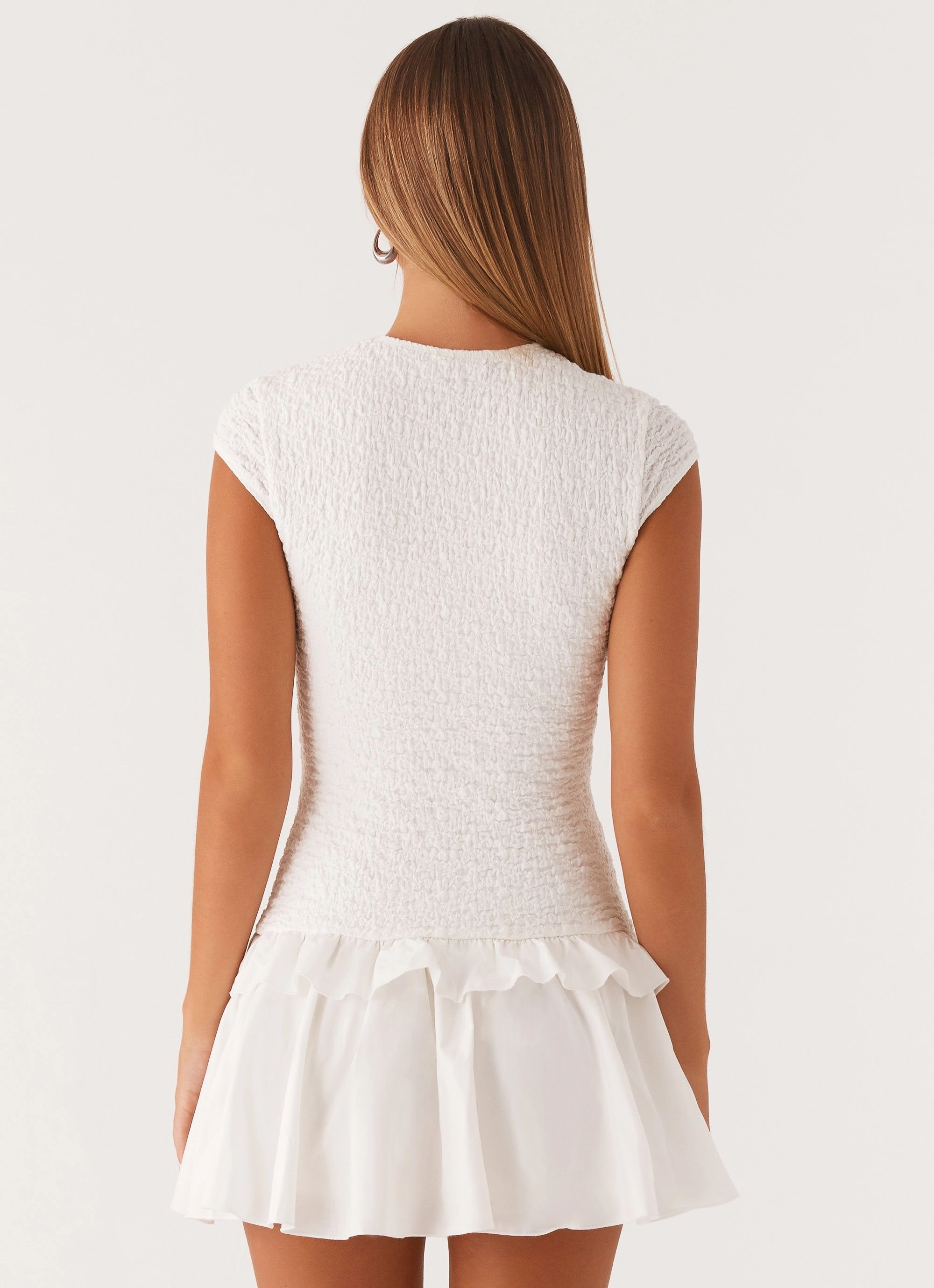Evening Ready Hopeless Romantic Mini Dress - White