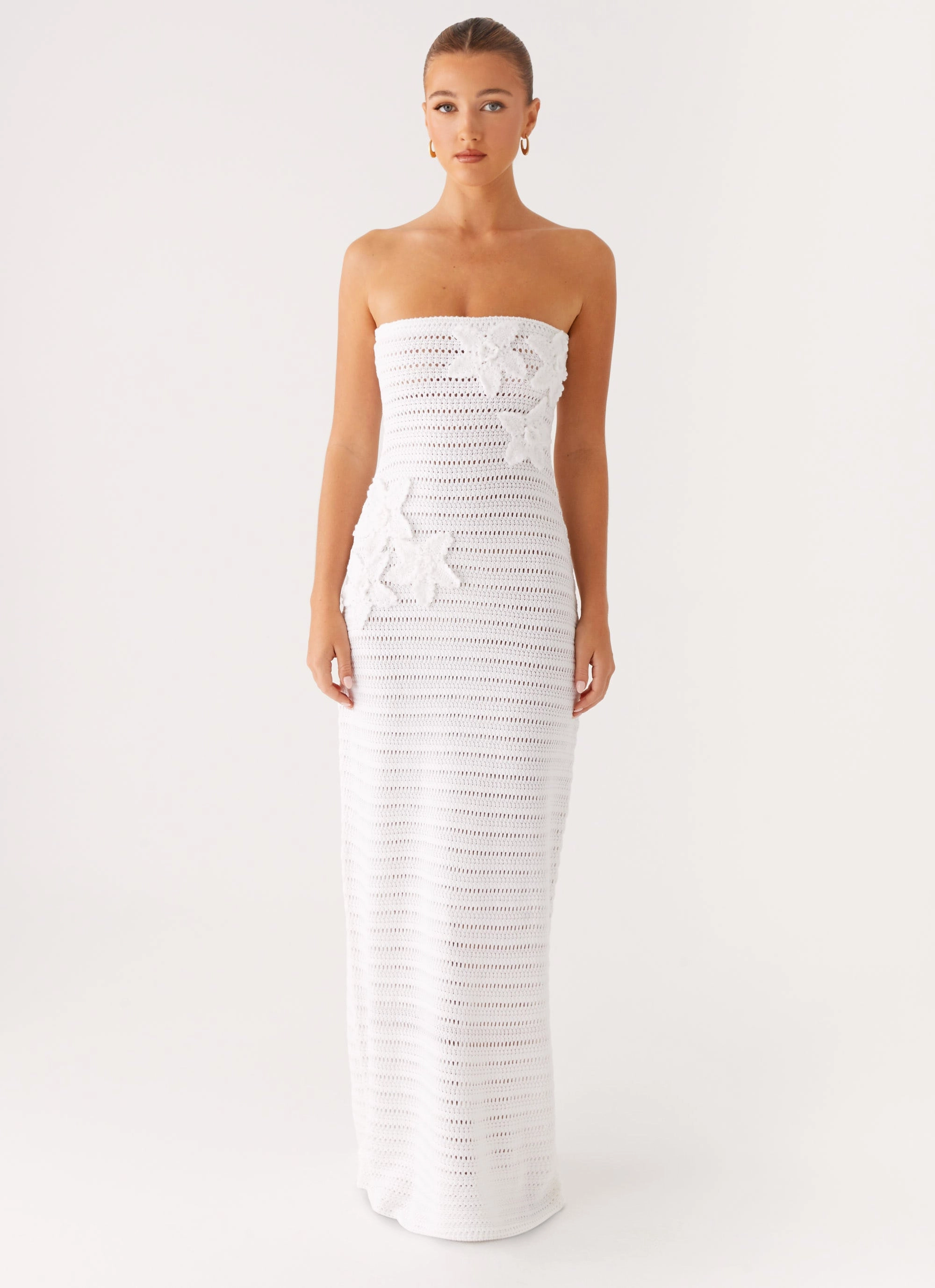Diaz Crochet Maxi Dress - White Shade Soft Daily Mood
