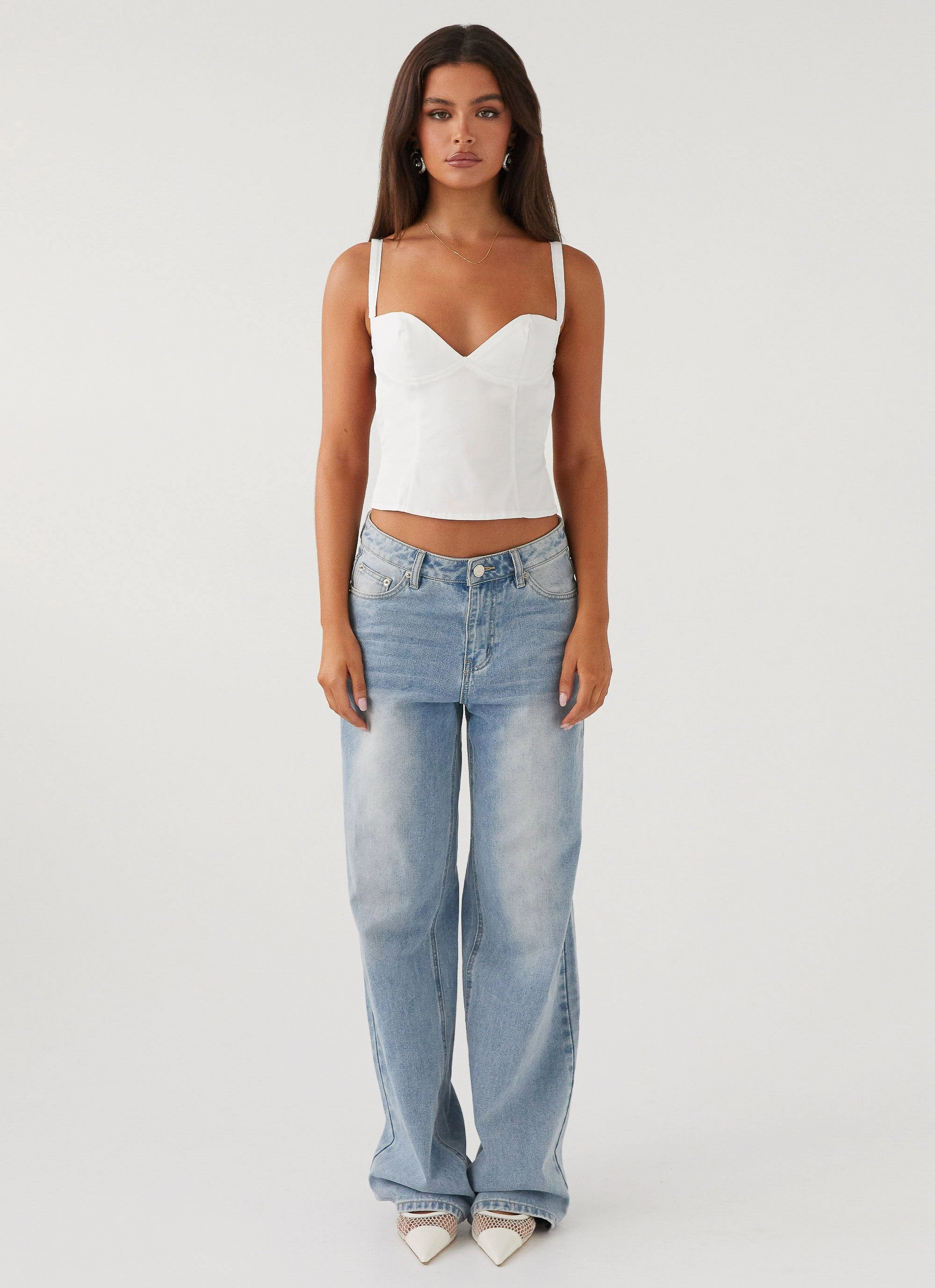 Naomi Backless Top - White ButterSoftTexture