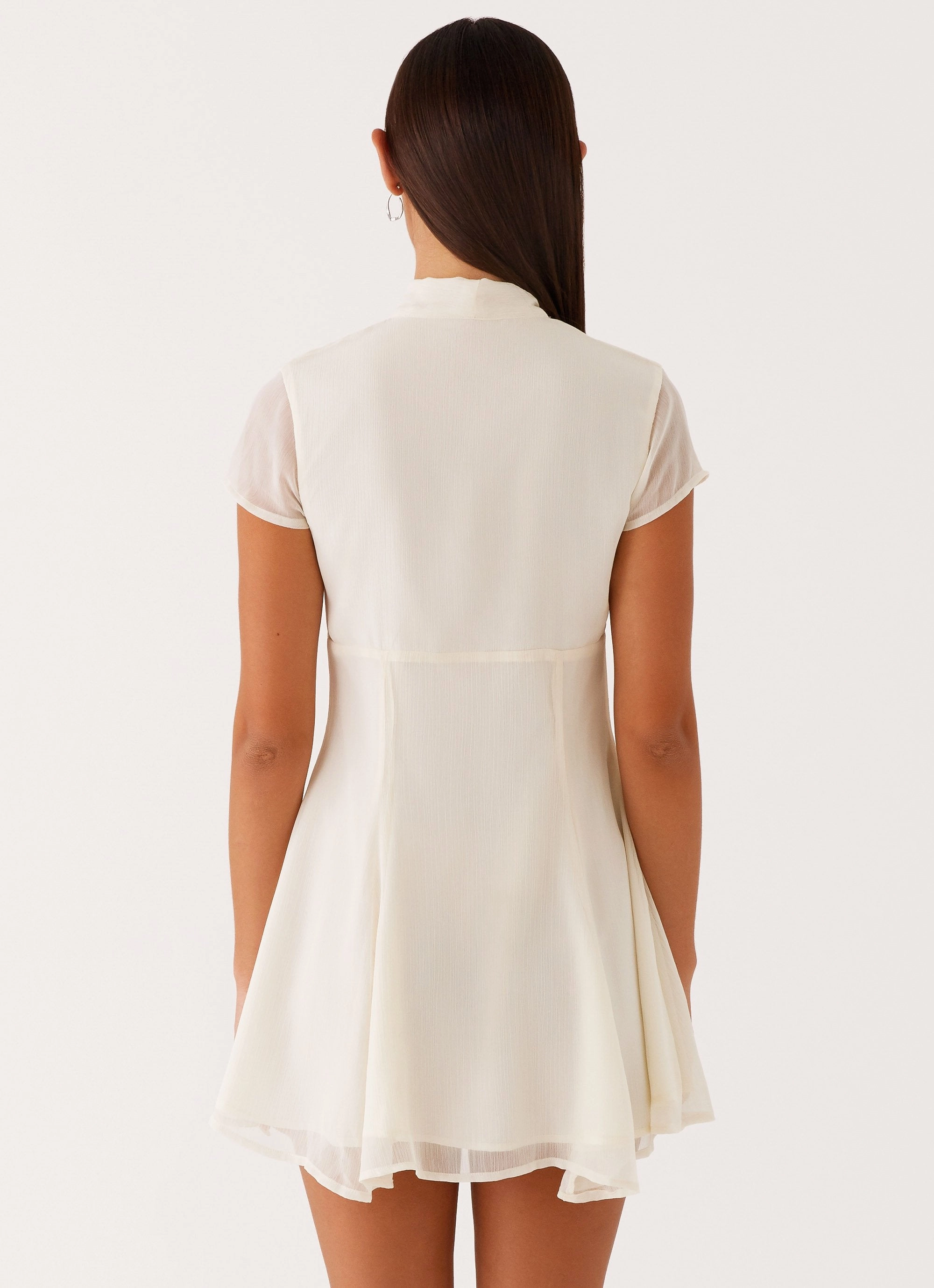 Elegant Detail Karling Mini Dress - Ivory