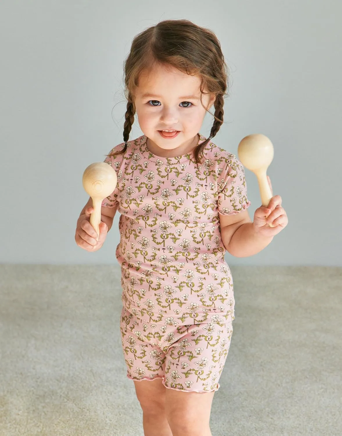 moimoln 6M-8Y Soft Cotton Modal Baby Toddler Pajamas Boys Girls Snug fit Pjs Daily Short Summer Flower Character