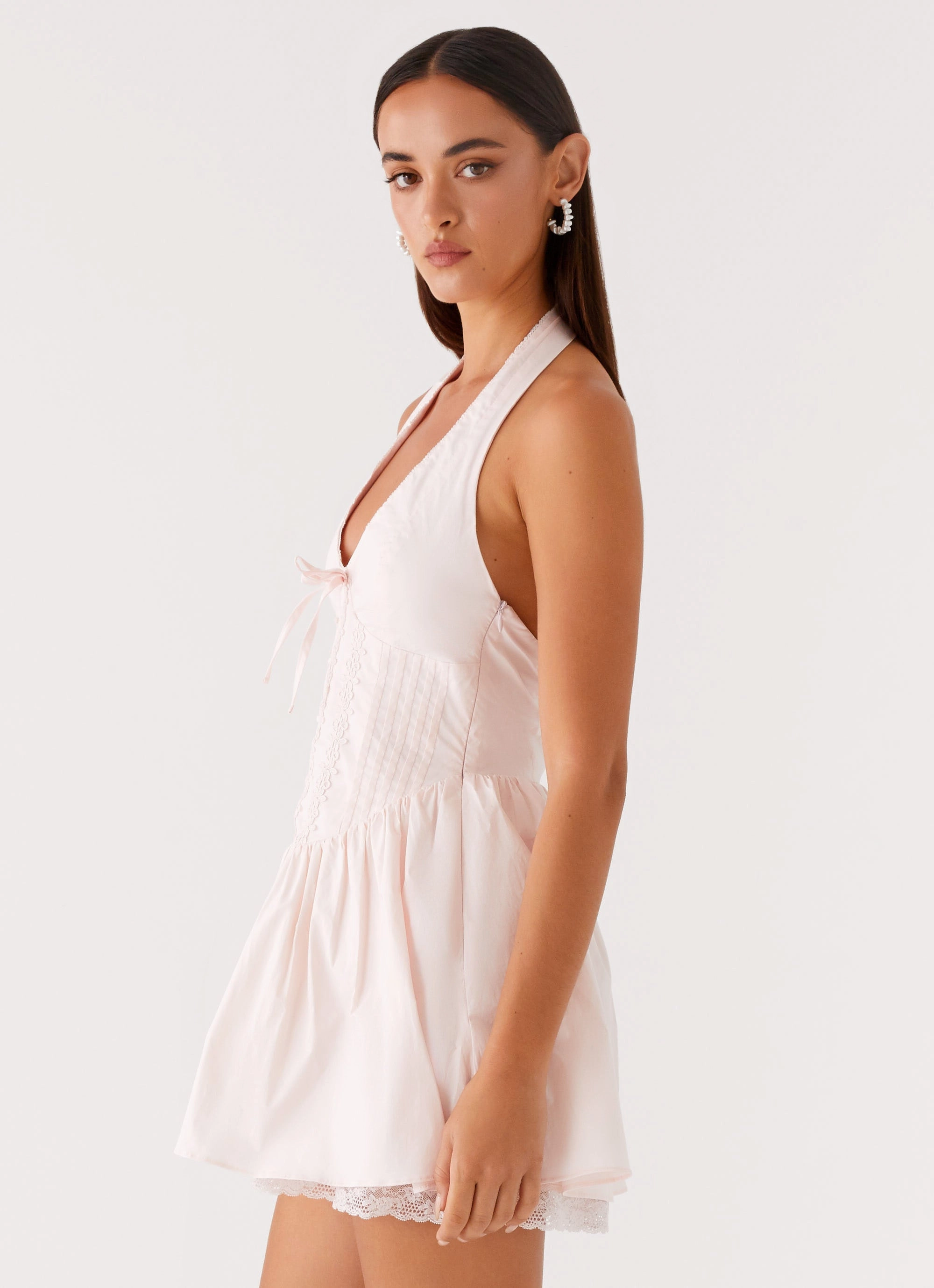 Moira Mini Dress - Pink Gender Fluid Chain-Detail