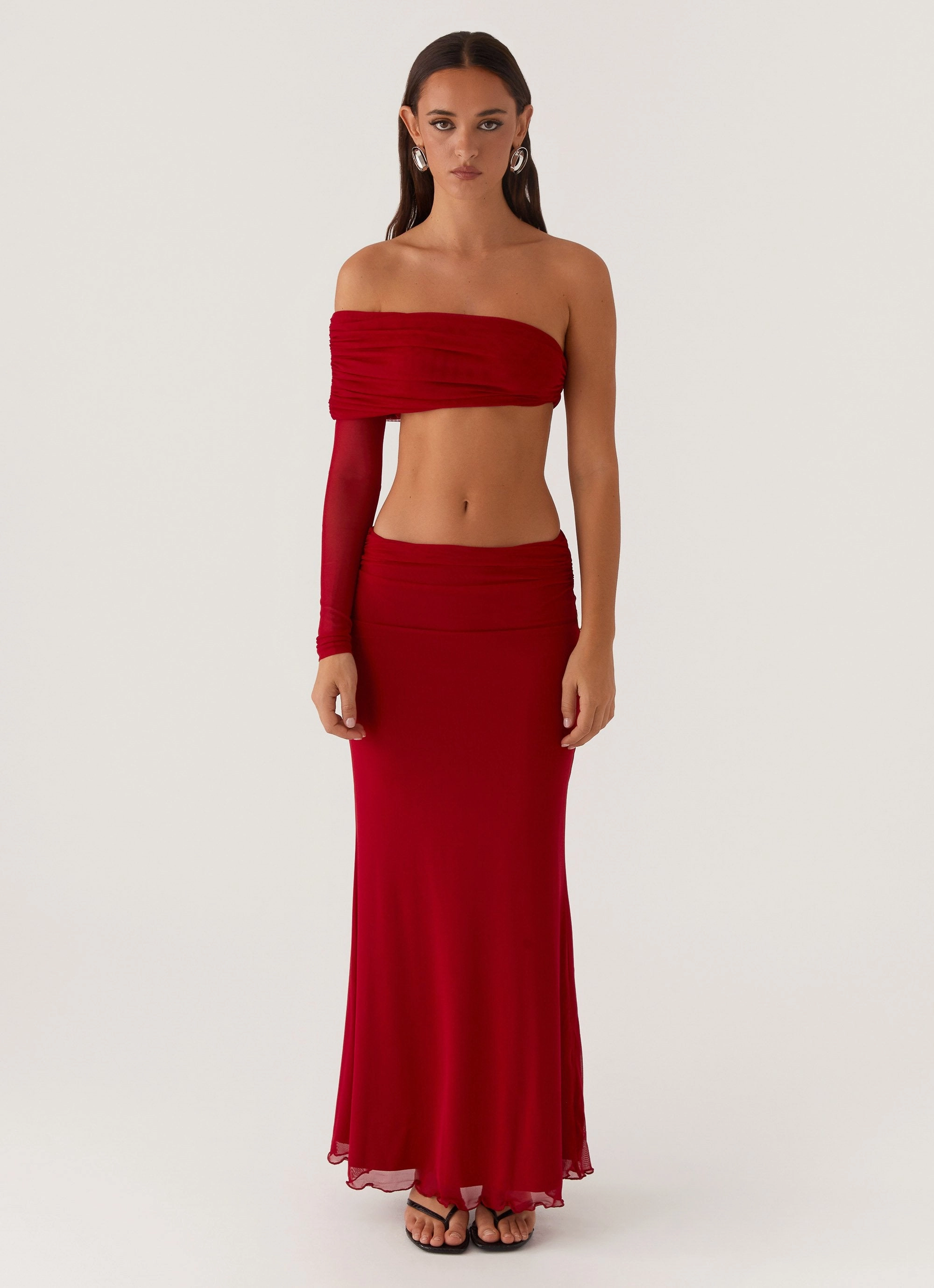 LayeredStyling Luella One Shoulder Top - Red